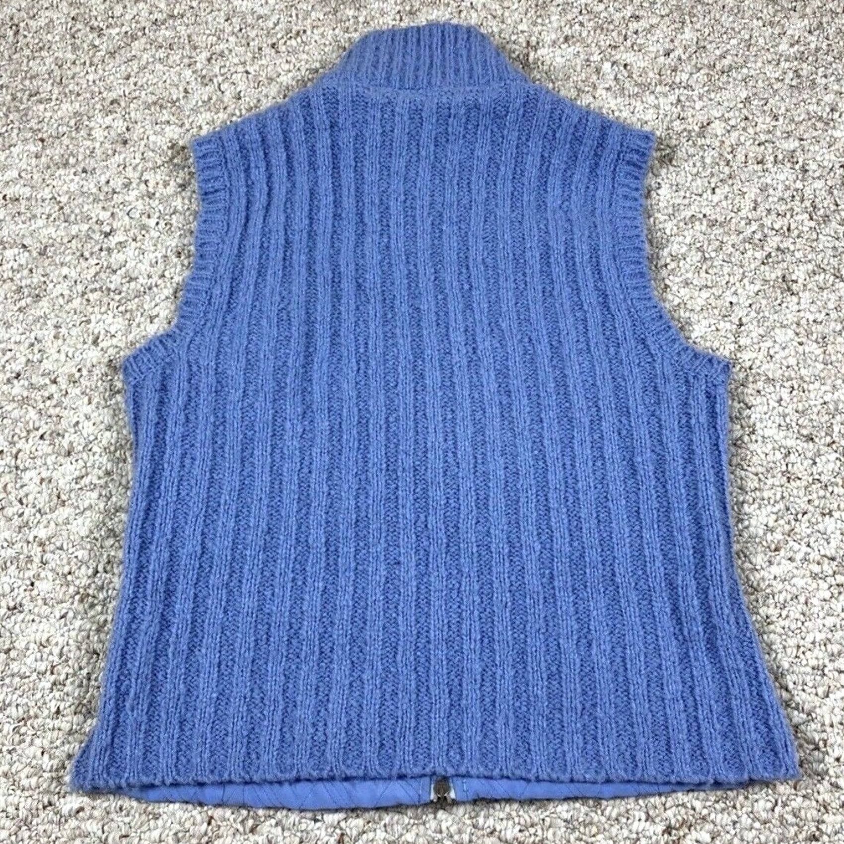 Vintage Columbia Women M Full Zip Quilted Knit Vest Sleeveless Wool Blend Size M / US 6-8 / IT 42-44 - 5 Thumbnail