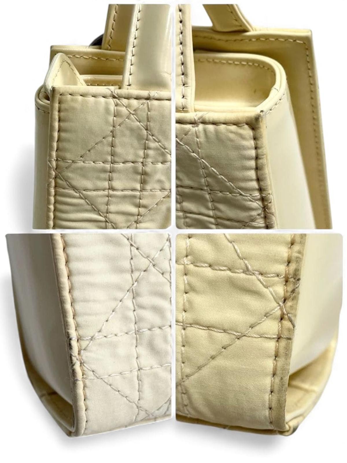 Dior Dior - Vintage Quilted Leather Handbag Cream Size ONE SIZE - 5 Thumbnail