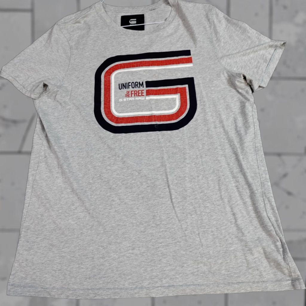 G-Star G Star Raw T-shirt 2XL Gray Heather Slim Graphic Men Short Sleeve Crew Neck Cotton Jersey - Flaw Free - Ships Next Business Day Size US XXL / EU 58 / 5 - 1 Thumbnail