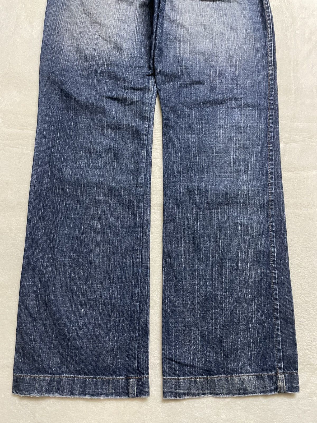 Japanese Brand Vintage AT Jeans Distress Faded Dark Blue Jeans Size US 33 - 12 Thumbnail