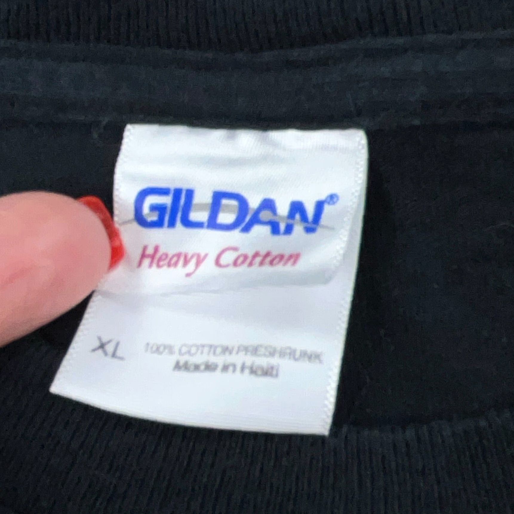 Gildan VINTAGE Gildan Men XL T-Shirt Band Concert Rock Logo Black Cotton Short Sleeve Size US XL / EU 56 / 4 - 6 Thumbnail