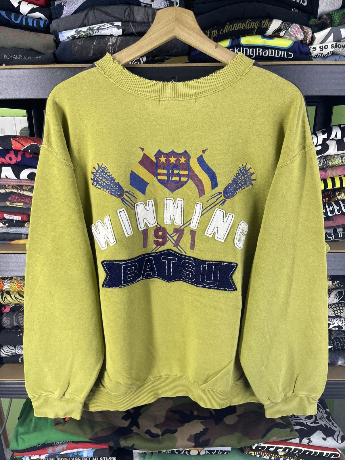 Japanese Brand Vintage 90's Batsu Winning 1971 Thrashed Sweatshirt Size US L / EU 52-54 / 3 - 1 Thumbnail