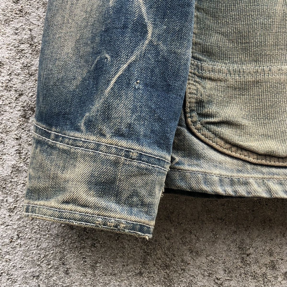 Japanese Brand Fundamental Agreement Denim Distressing Patched Chore Jacket Size US XL / EU 56 / 4 - 16 Thumbnail