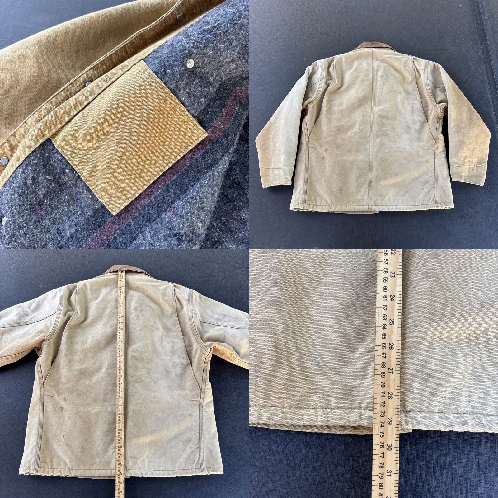Carhartt VINTAGE Carhartt Jacket Field Coat L Beige 90s Chore Insulated Lined Heavyweight Pockets Button Mens Size US L / EU 52-54 / 3 - 10 Thumbnail