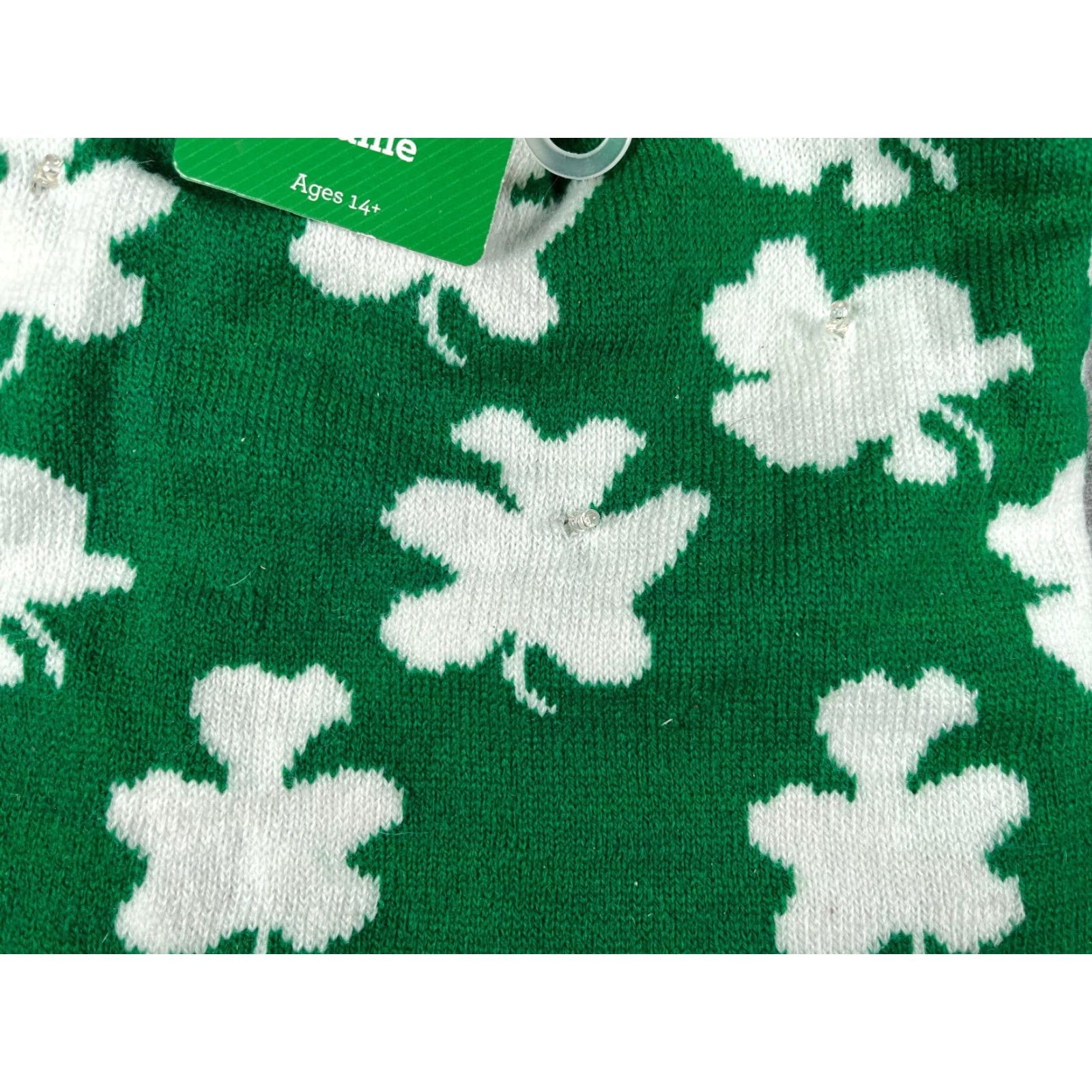 Vintage St Patrick's Day Light Beanie Toque Adult Clover Green Knit Acrylic READ NEW Unbranded Beanie Mens Womens Holiday Green Knit Adult One Size Size ONE SIZE - 2 Thumbnail