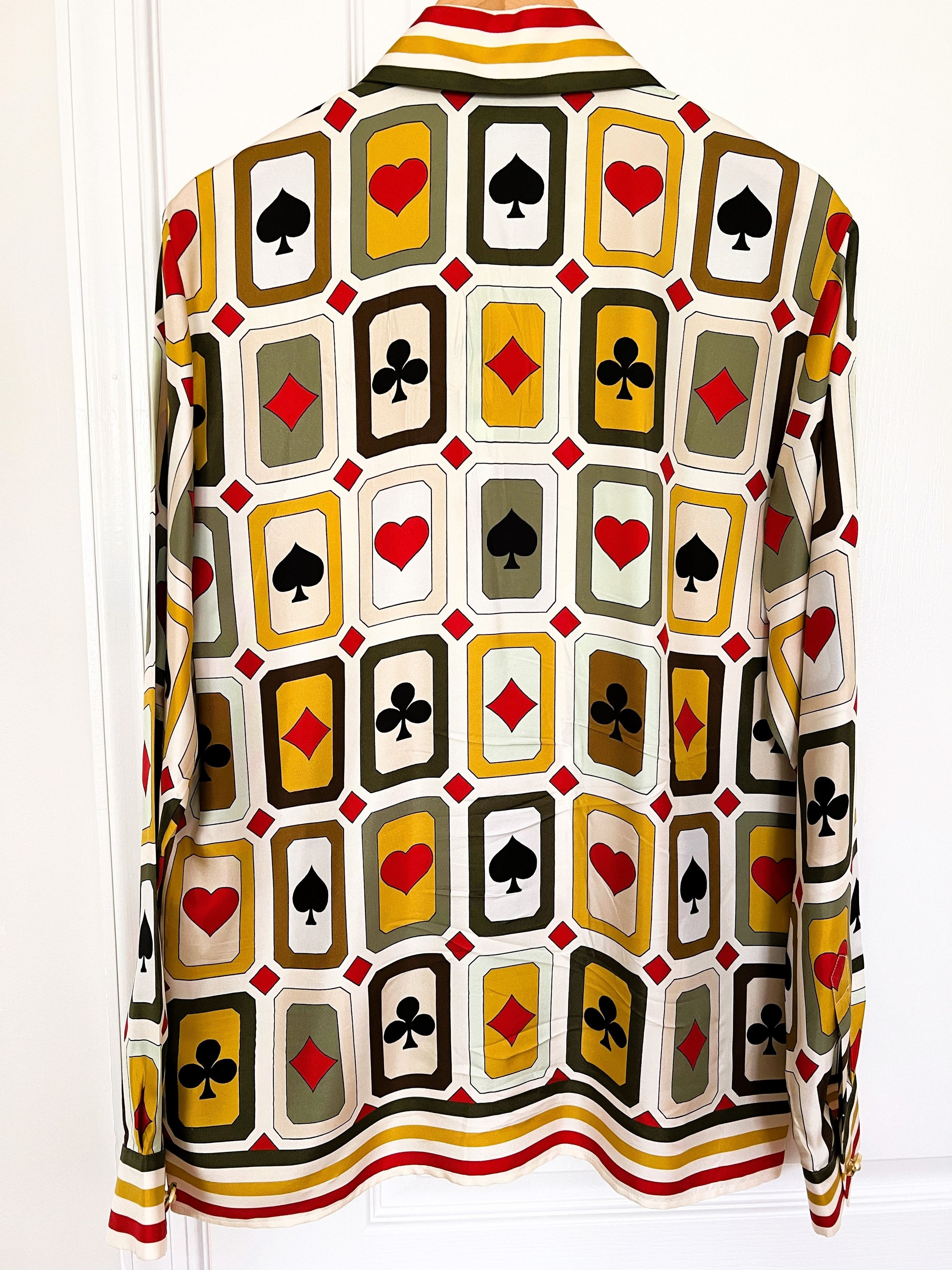 Casablanca Ace Diamond Cards Silk-Twill Shirt Size US S / EU 44-46 / 1 - 9 Thumbnail