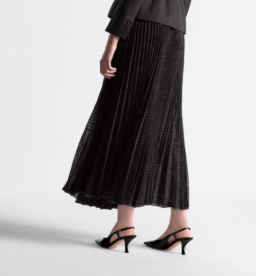 Dior o1w1db10925 444J20 Pleated Mid-Length Midi Skirt in Black Size 27" / US 4 / IT 40 - 7 Thumbnail