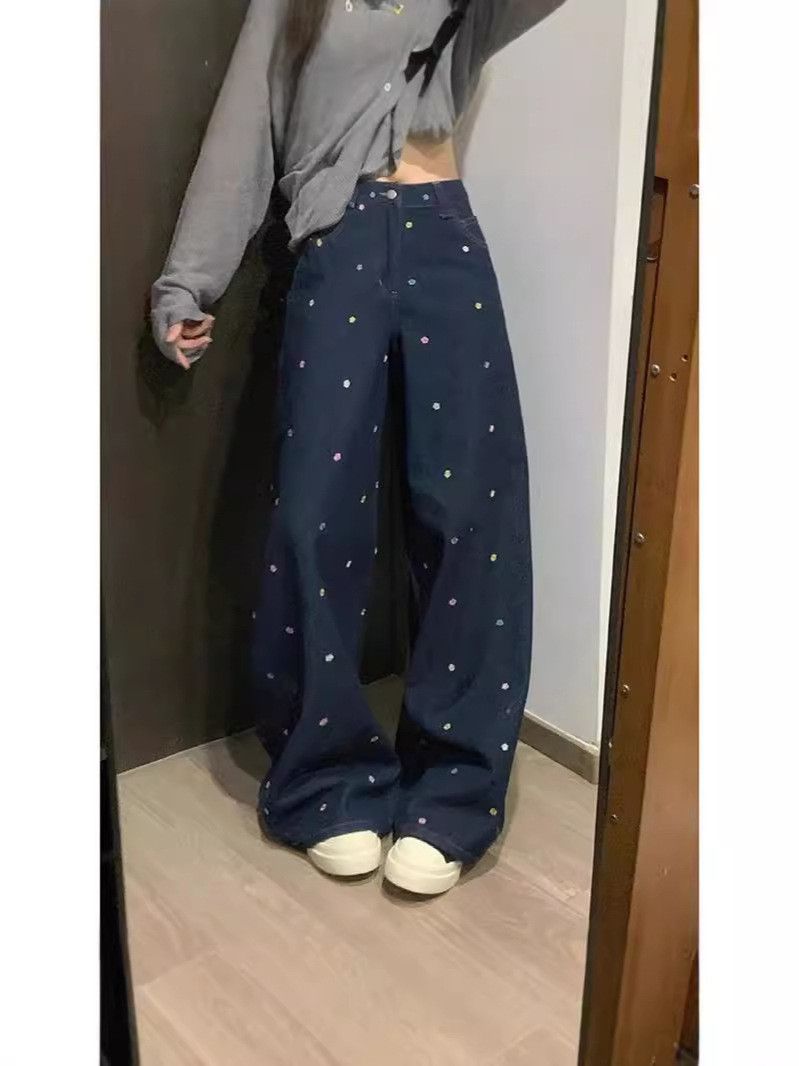 Japanese Brand × Jean Retro wide leg floral straight leg jeans Size US 30 / EU 46 - 5 Thumbnail
