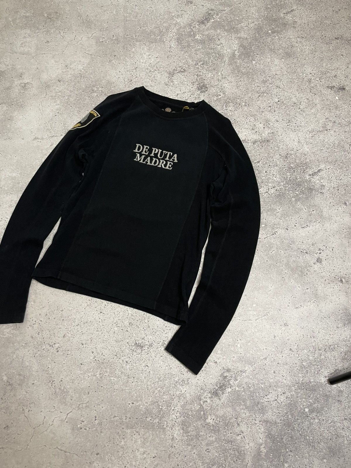 Vintage VTG De Puta Madre 69 Y2K Embroidered Skull Black Longsleeve Size US S / EU 44-46 / 1 - 3 Thumbnail