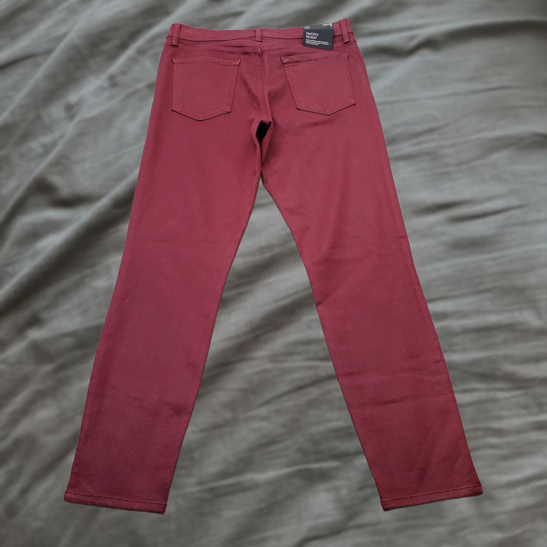 J Brand J Brand Skinny Jeans Womens 30 Burgundy Denim Flat Front Ankle Slit Streetwear Jeans Size 30" / US 8 / IT 44 - 1 Thumbnail
