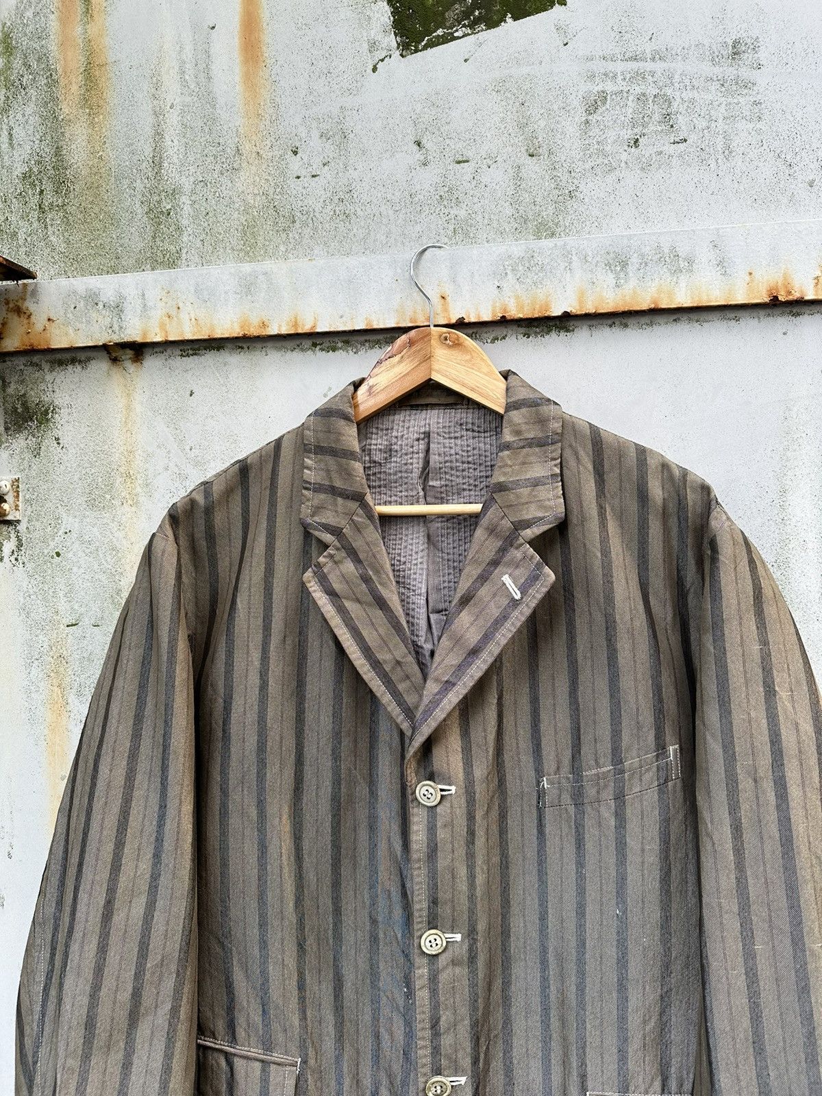 Comme des Garcons 👹AD1998 Comme Des Garcons Homme Plus Striped Jacket Size US L / EU 52-54 / 3 - 5 Thumbnail