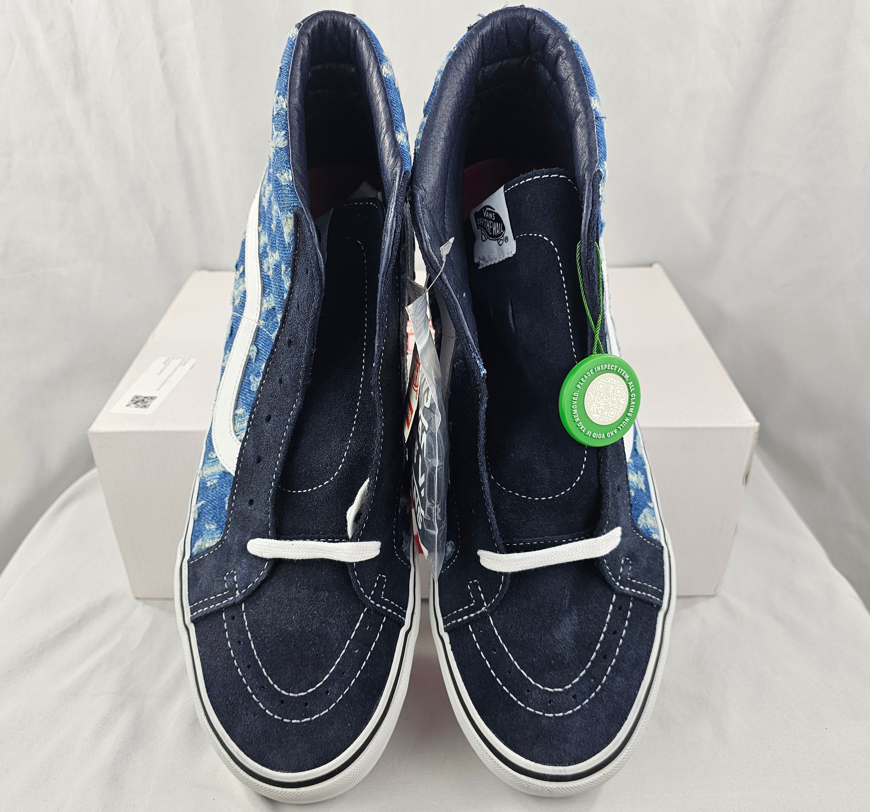 Supreme × Vans Supreme x VANS Sk8 - High Blue Hole Punch Denim Men's NEW Size US 13 / EU 46 - 4 Thumbnail