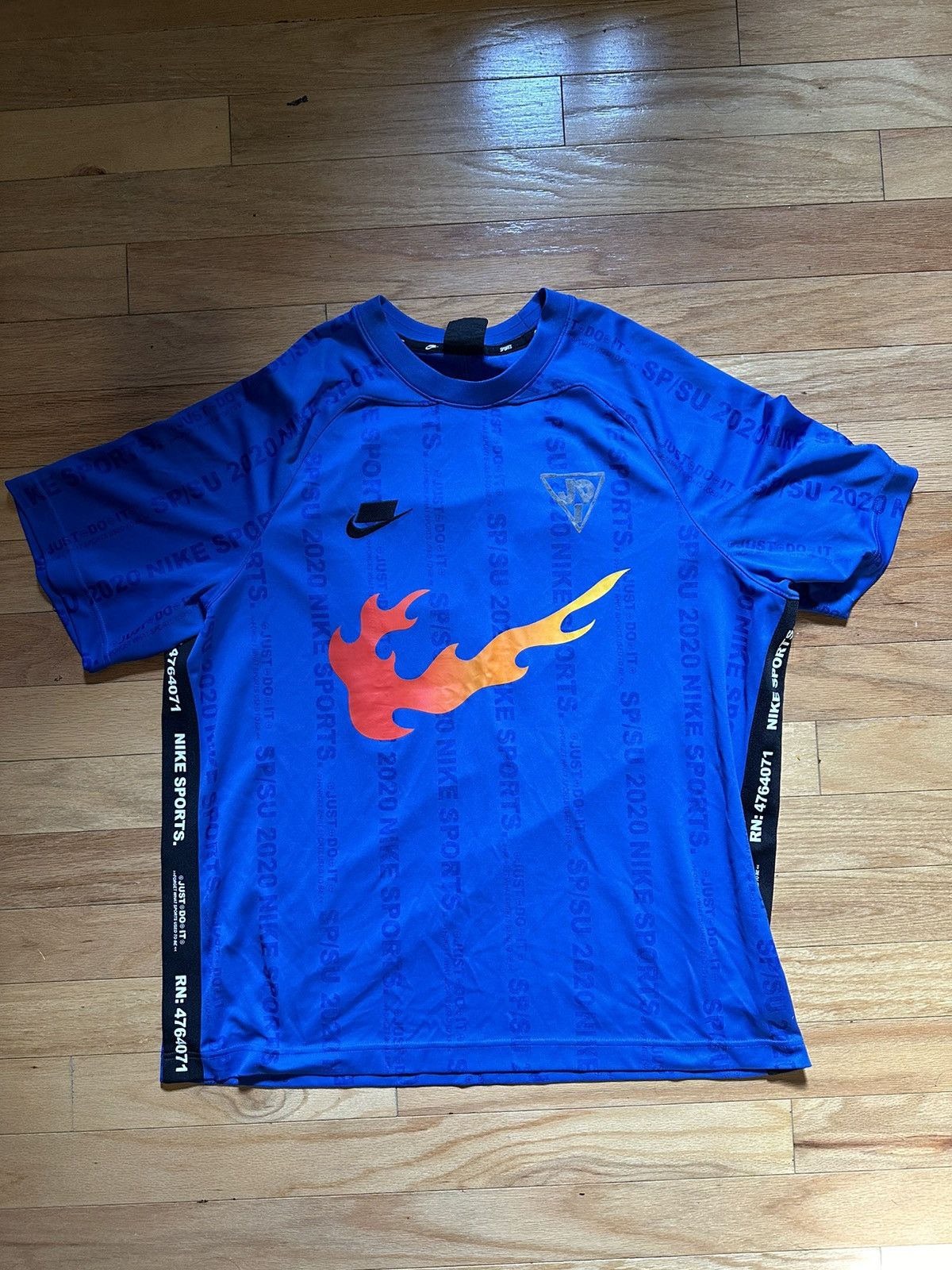 image of Nike Flame Swoosh Jersey Size XL in Blue, Men's