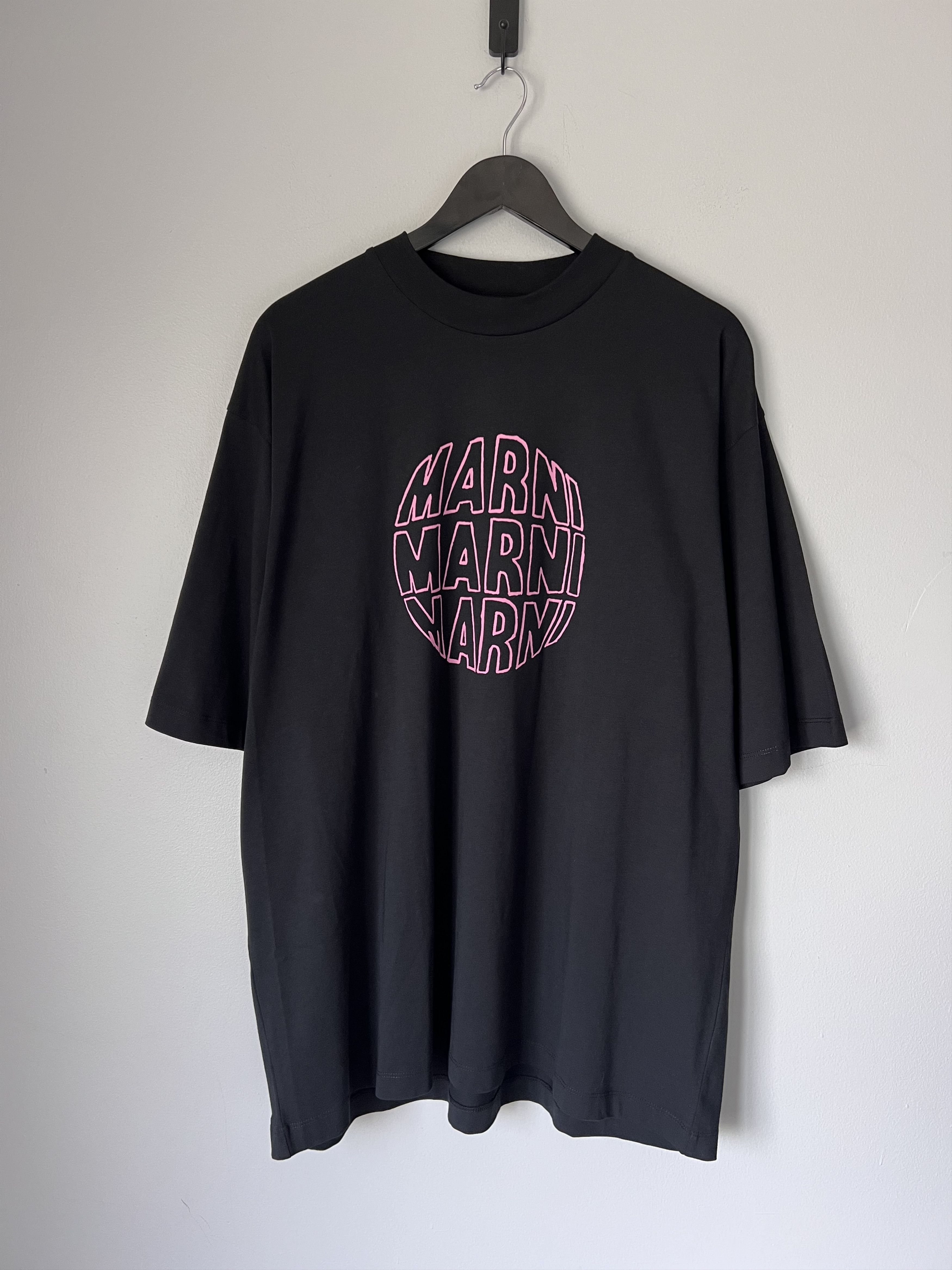 Marni Circular Logo Tee in Black