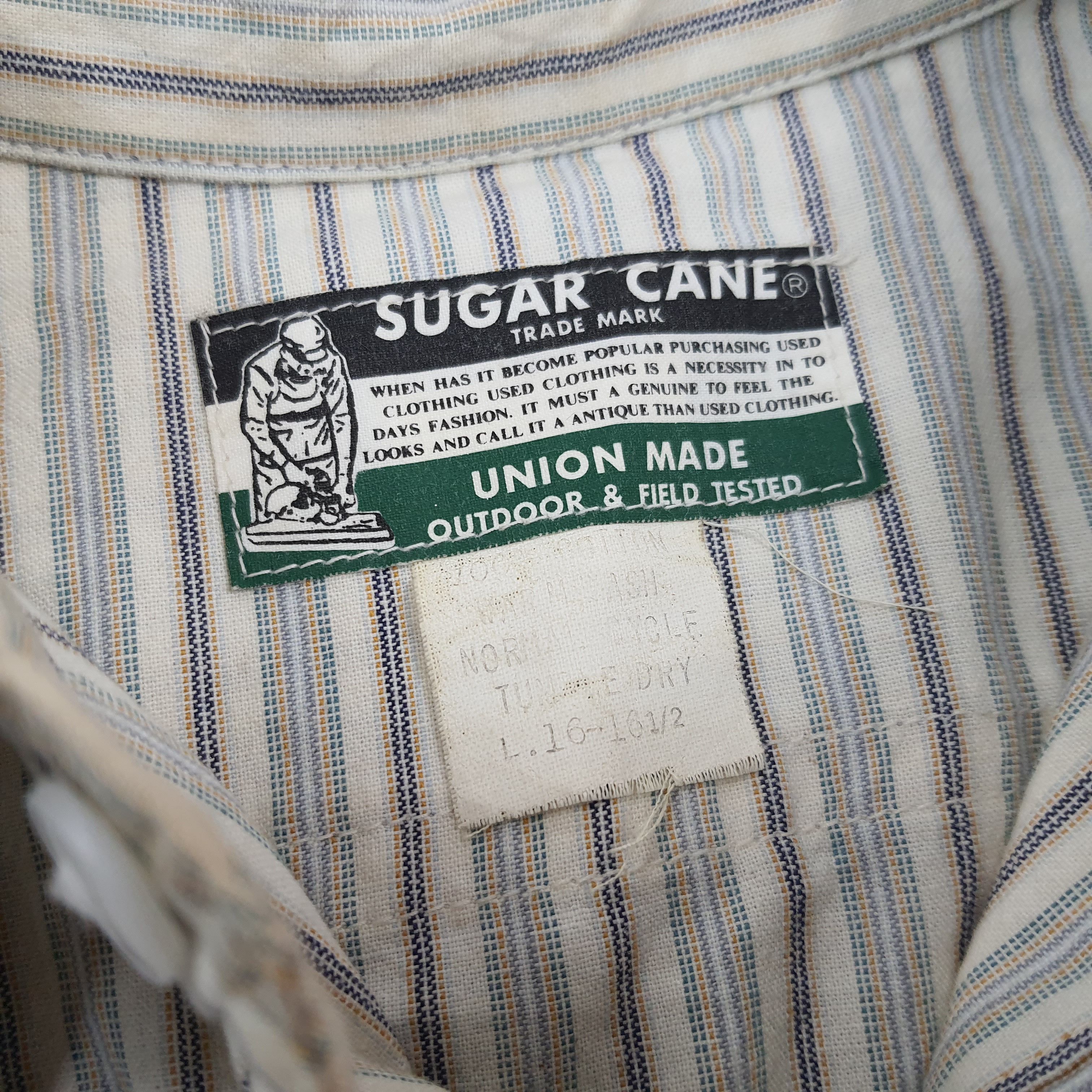Japanese Brand × Sugar Cane × Vintage Vintage Sugar Cane Striped Japanese Brand Button Up Shirt Size US L / EU 52-54 / 3 - 5 Thumbnail