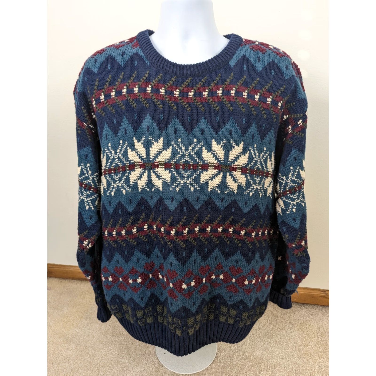 Vintage VINTAGE 90s Ski Sweater Mens L Long Sleeve Fair Isle Biggie Cosby USA S12 Shirt Size US L / EU 52-54 / 3 - 2 Thumbnail
