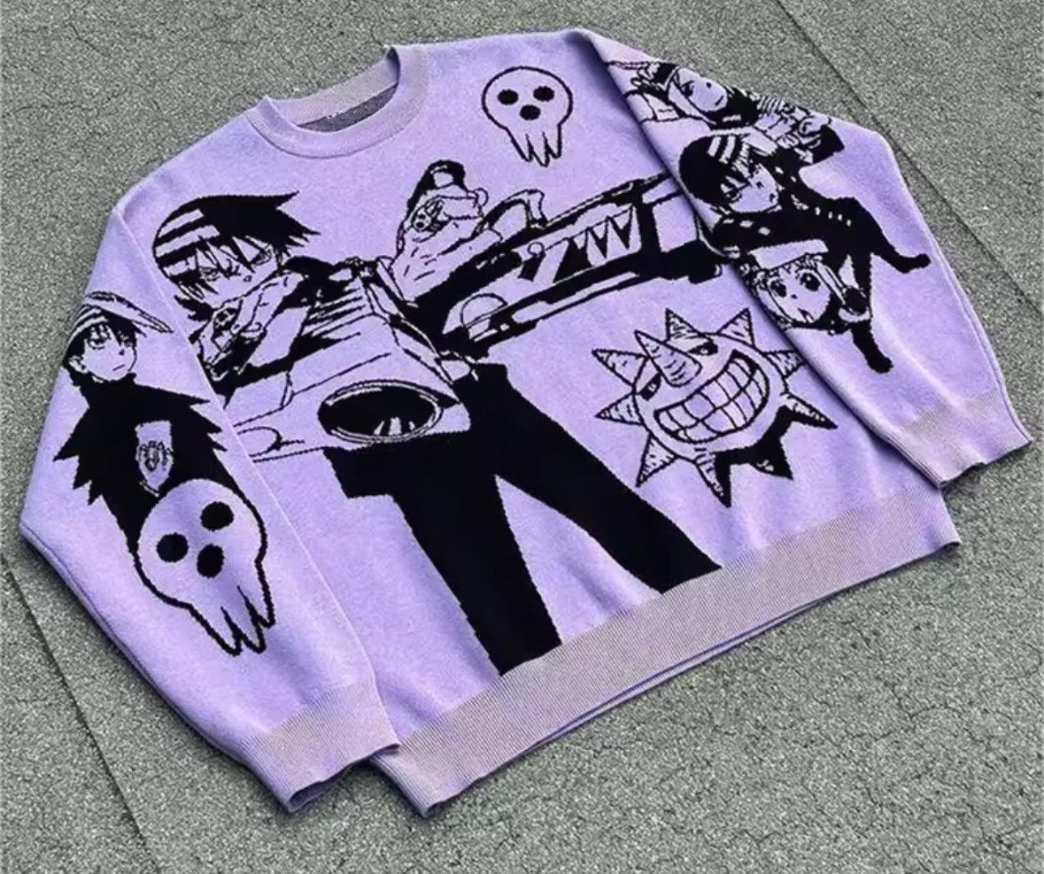 Japanese Brand Retro 90s Y2K Vintage Goth Gun Sweater Jacquard Sweatshirt Size US L / EU 52-54 / 3 - 1 Thumbnail