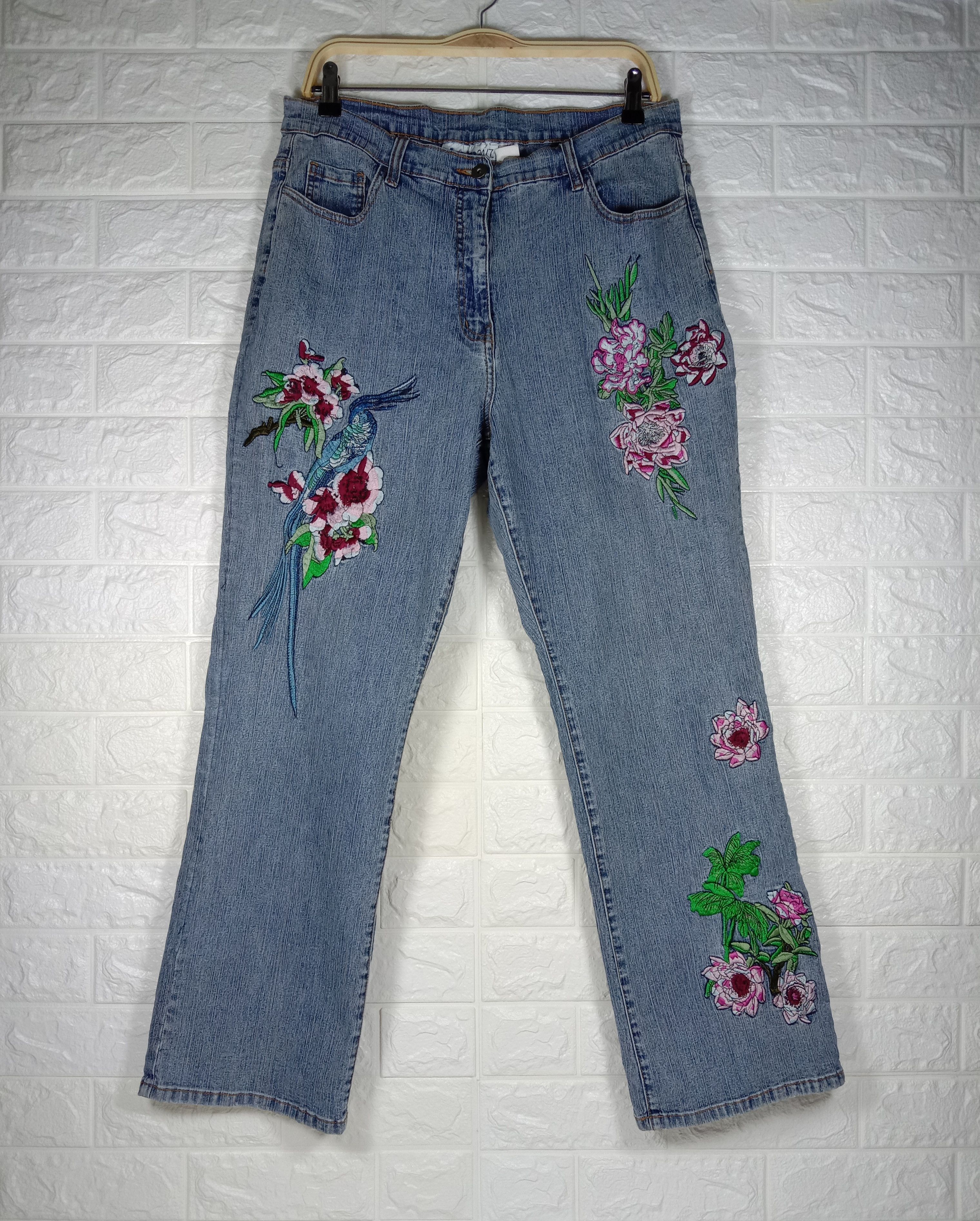Beauty Beast Vintage Denim 24/7 Embroidered Flare Jeans Size 33" - 1 Thumbnail