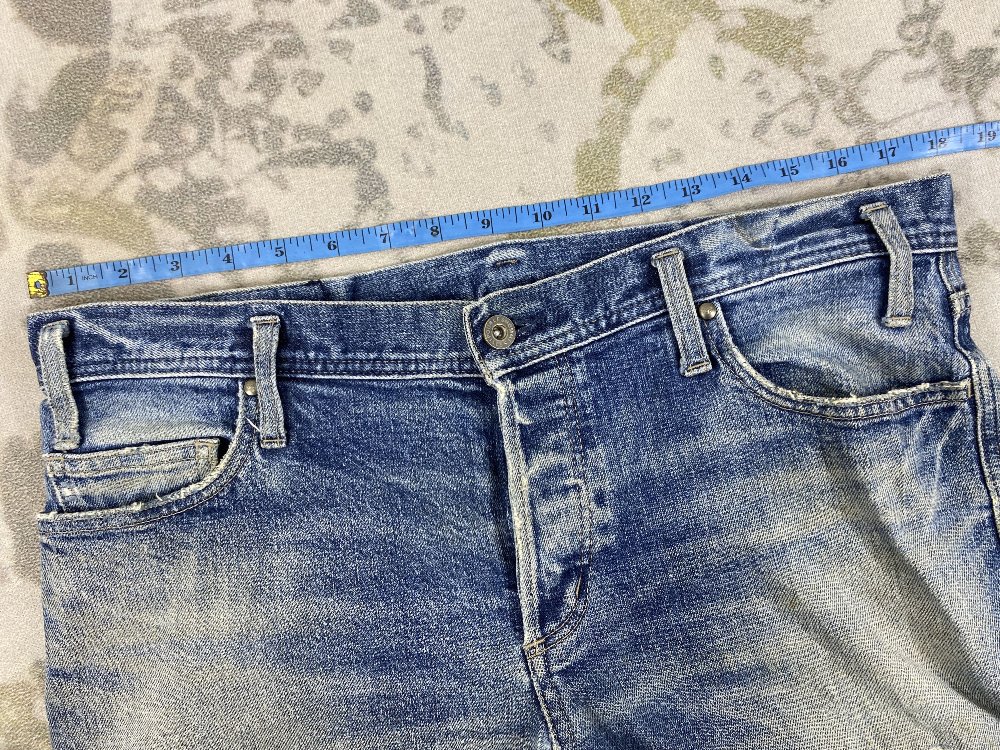 Japanese Brand Japanese Brand Distressed Blue Jeans 35x32 Denim- JN3627 Size US 35 - 5 Thumbnail