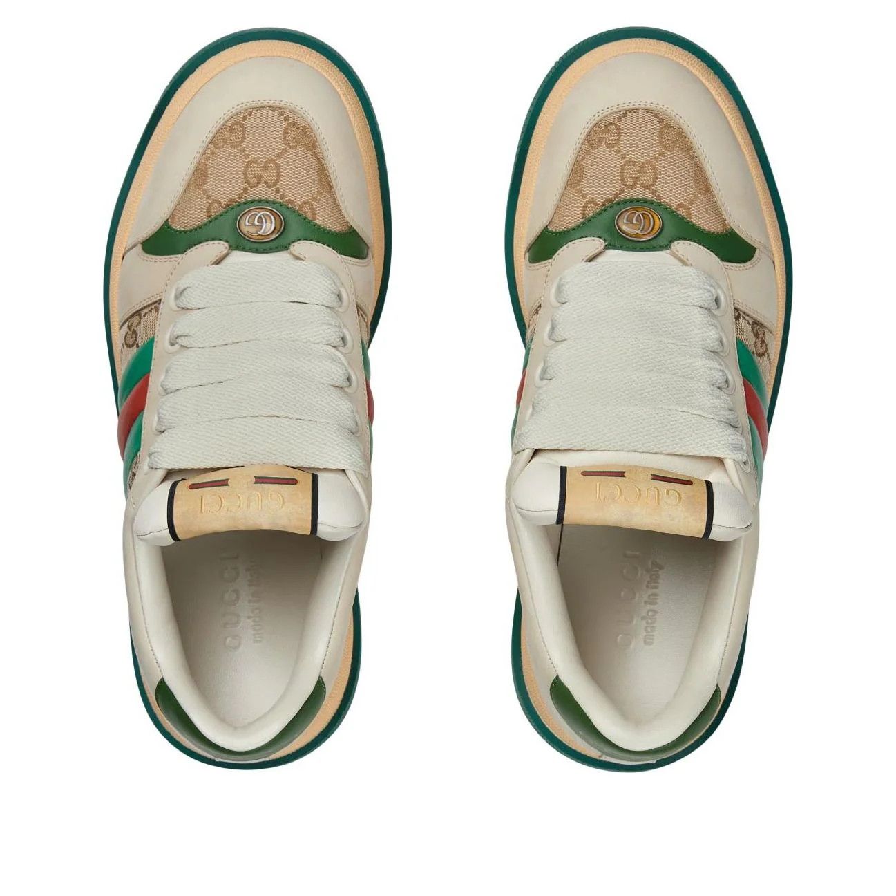 Gucci o1mt1gz0925 Men's Screener Trainers With Web In Multicolor Size US 11 / EU 44 - 3 Thumbnail