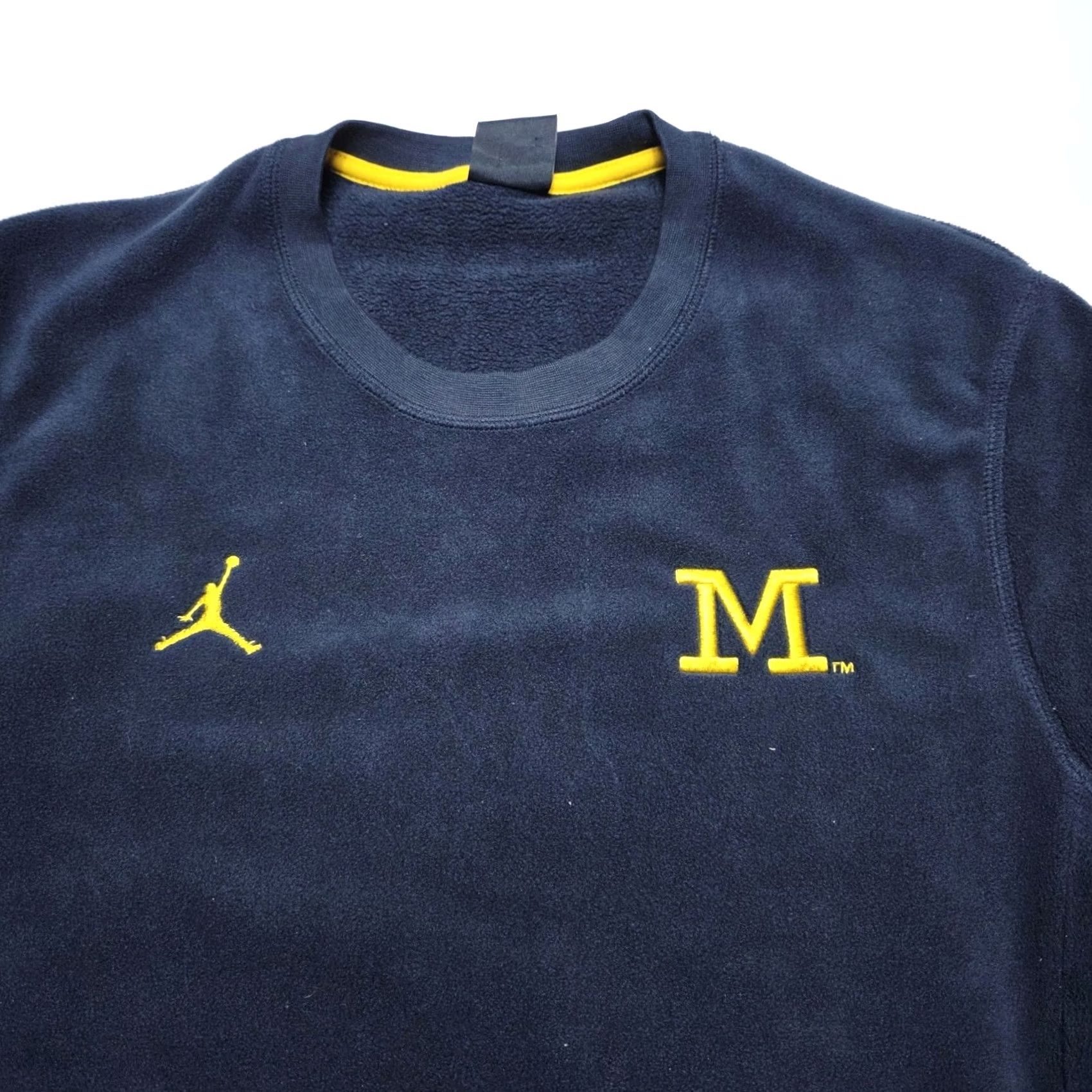 Jordan Brand Nike Jordan Jumpman Michigan Wolverines Sweatshirt Shirt Crew Michigan Blue S Mens Small Pocket Embroidered Logo Fleece Pullover Size US S / EU 44-46 / 1 - 5 Thumbnail