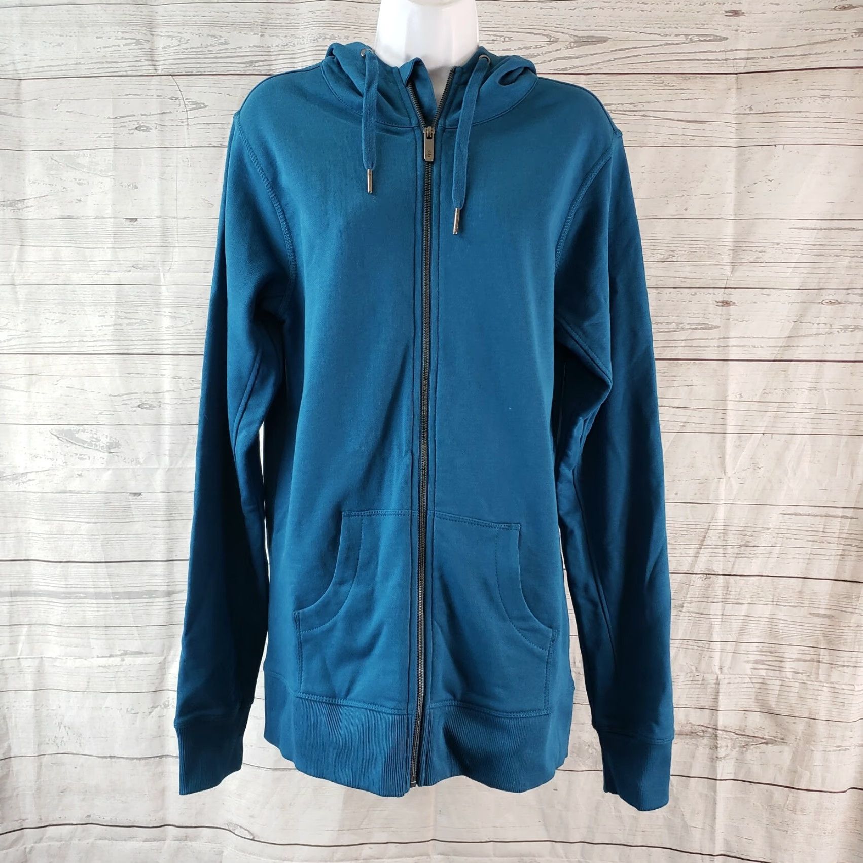 Vintage Ably Womens Full Zip Hoodie 2XL Blue Cotton Long Sleeve Regular Size Mens Women? Size XXL / US 16-18 / IT 52-54 - 2 Thumbnail