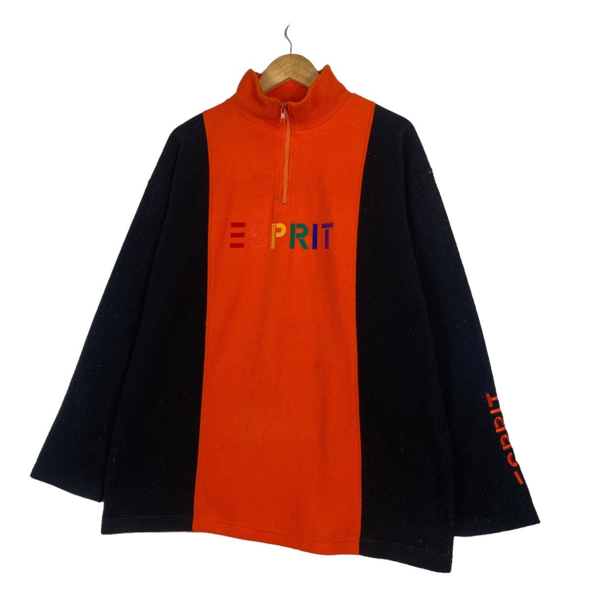 Japanese Brand Esprit Boxlogo Vintage 90s half zipper fleece Size US L / EU 52-54 / 3 - 2 Thumbnail