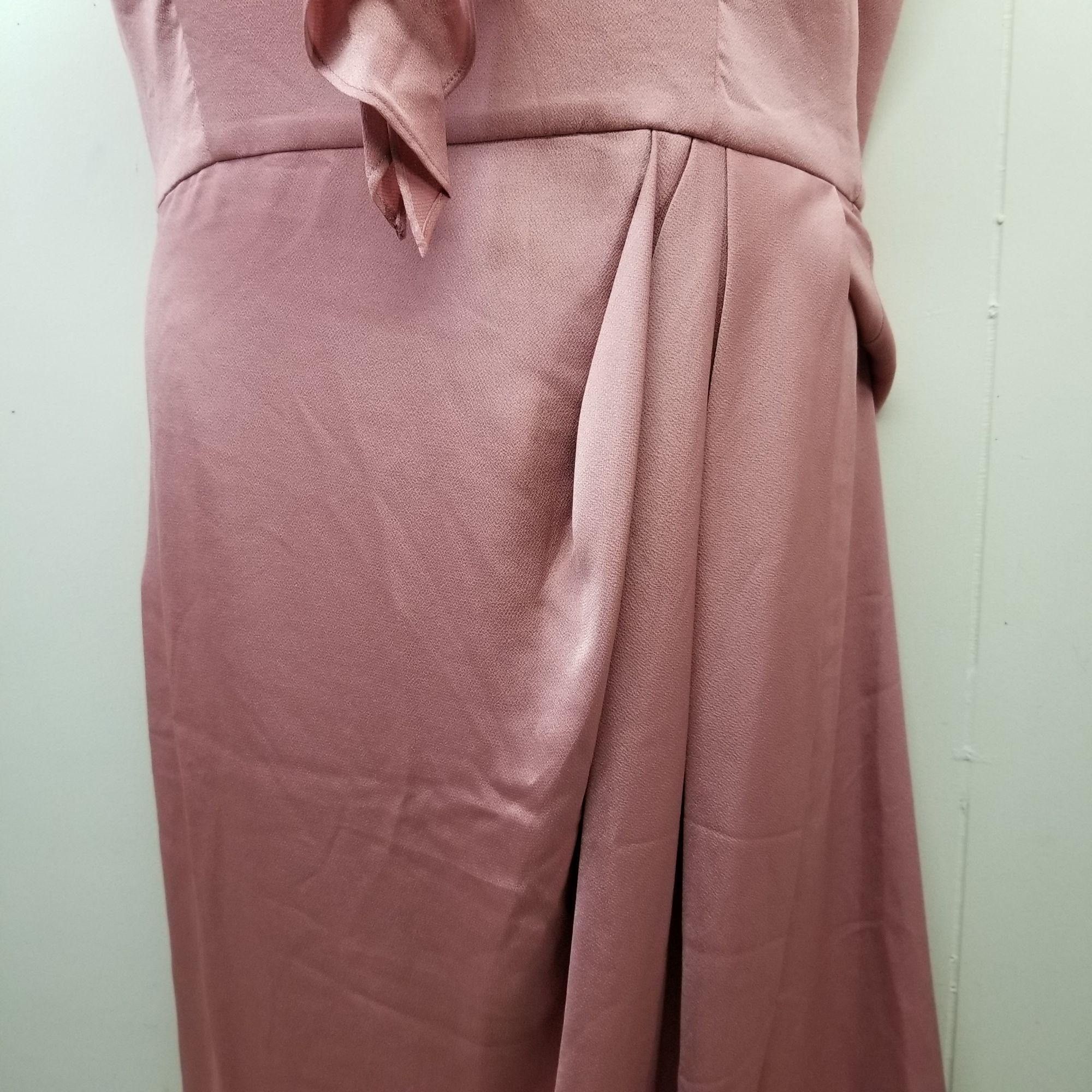 Shona Joy Shona Joy Luxe 10 Plunge Frill Draped Dress Rose Pink Formal Size L / US 10 / IT 46 - 3 Thumbnail