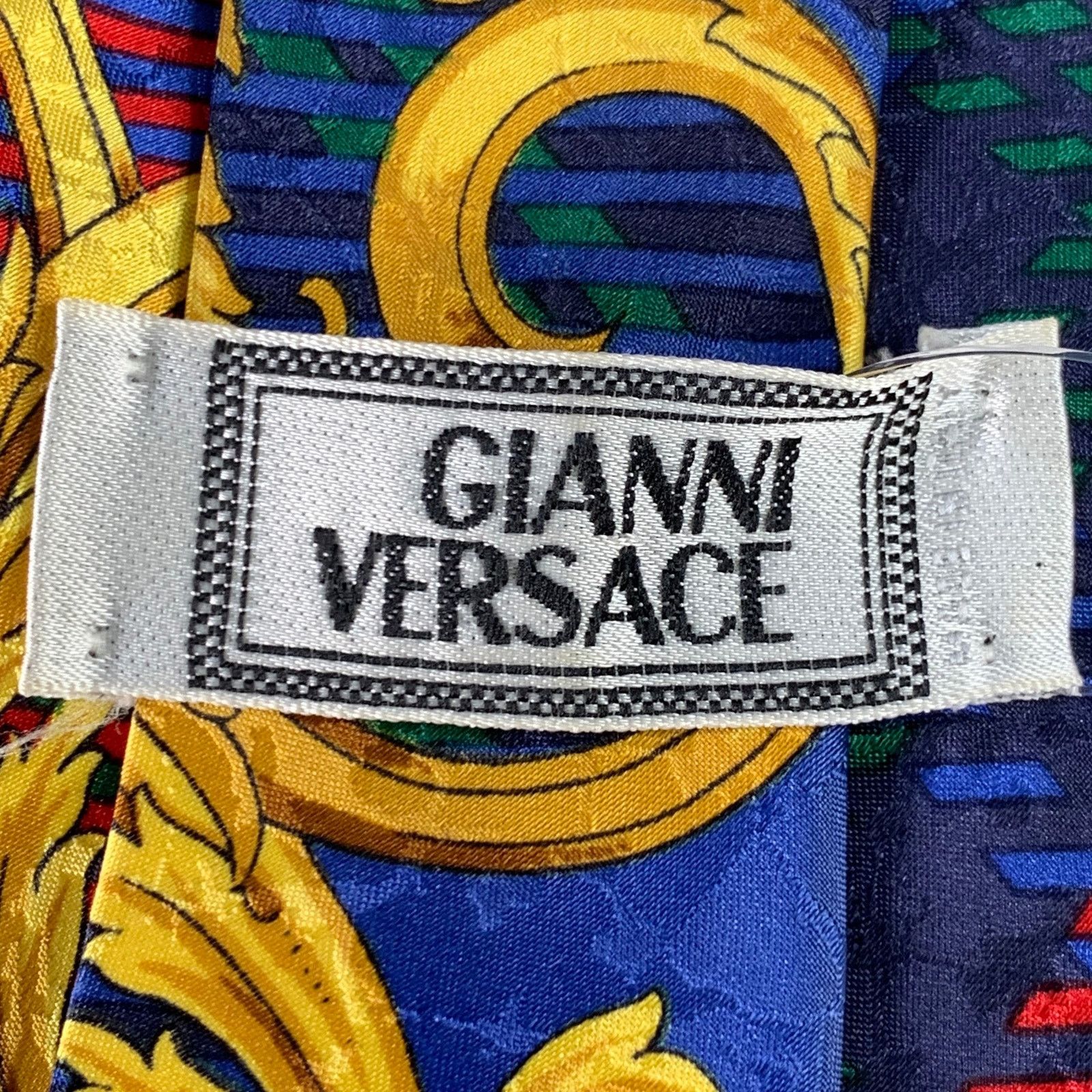Versace GIANNI VERSACE Multi Color Baroque Silk Tie Size ONE SIZE - 5 Thumbnail