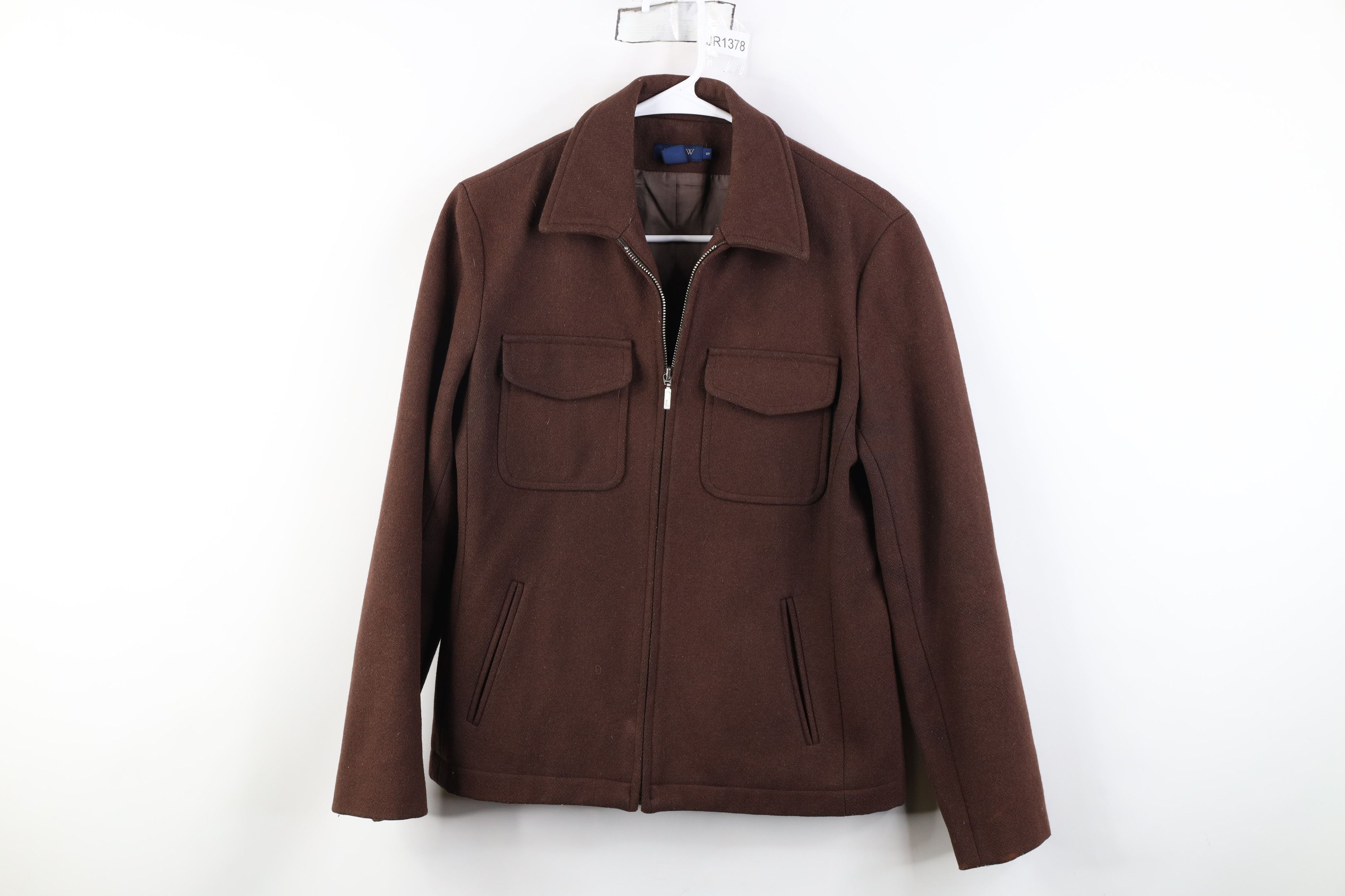 J.Crew Vintage 90s J Crew Wool Full Zip Bomber Jacket Brown Size S / US 4 / IT 40 - 1 Thumbnail