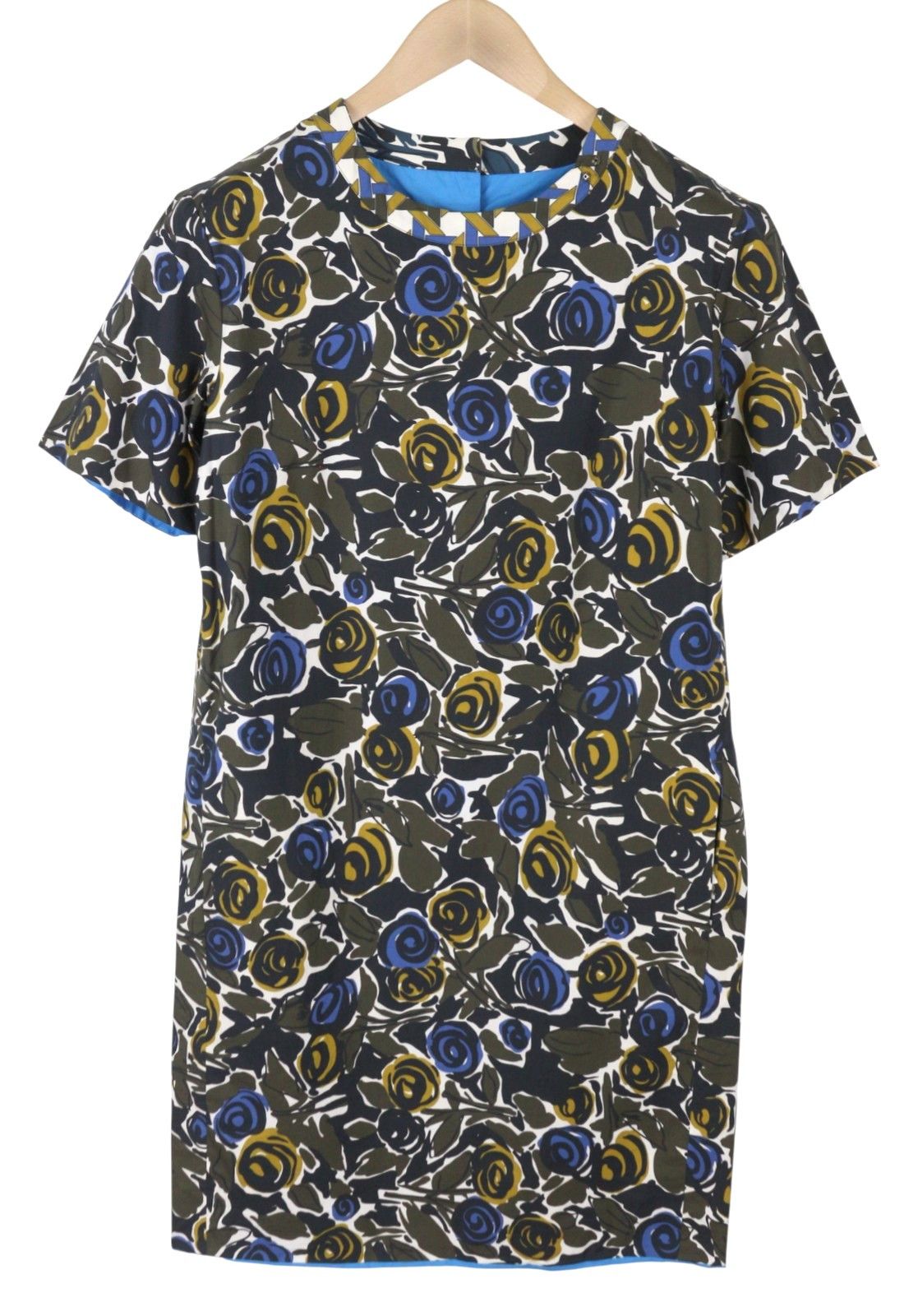 Max Mara EU36 S Khaki Floral Print Lined Dress 88794 Size S / US 4 / IT 40 - 2 Thumbnail