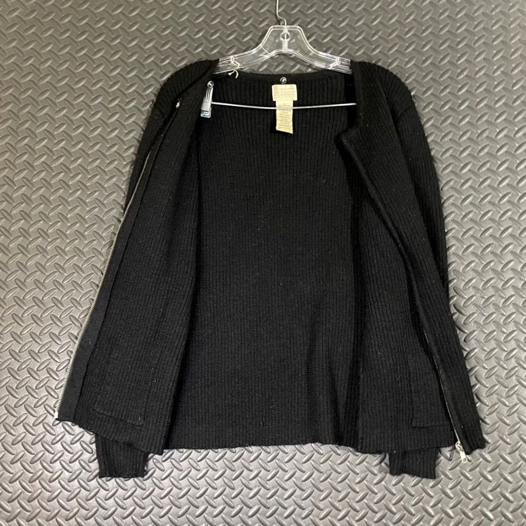Willi Smith Willi Smith Collection Black 100% Wool Ribbed Full Zipper Sweater Women's XL Zipper Pullover Ribbed Wool Sweater Women XL Size XL / US 12-14 / IT 48-50 - 3 Thumbnail