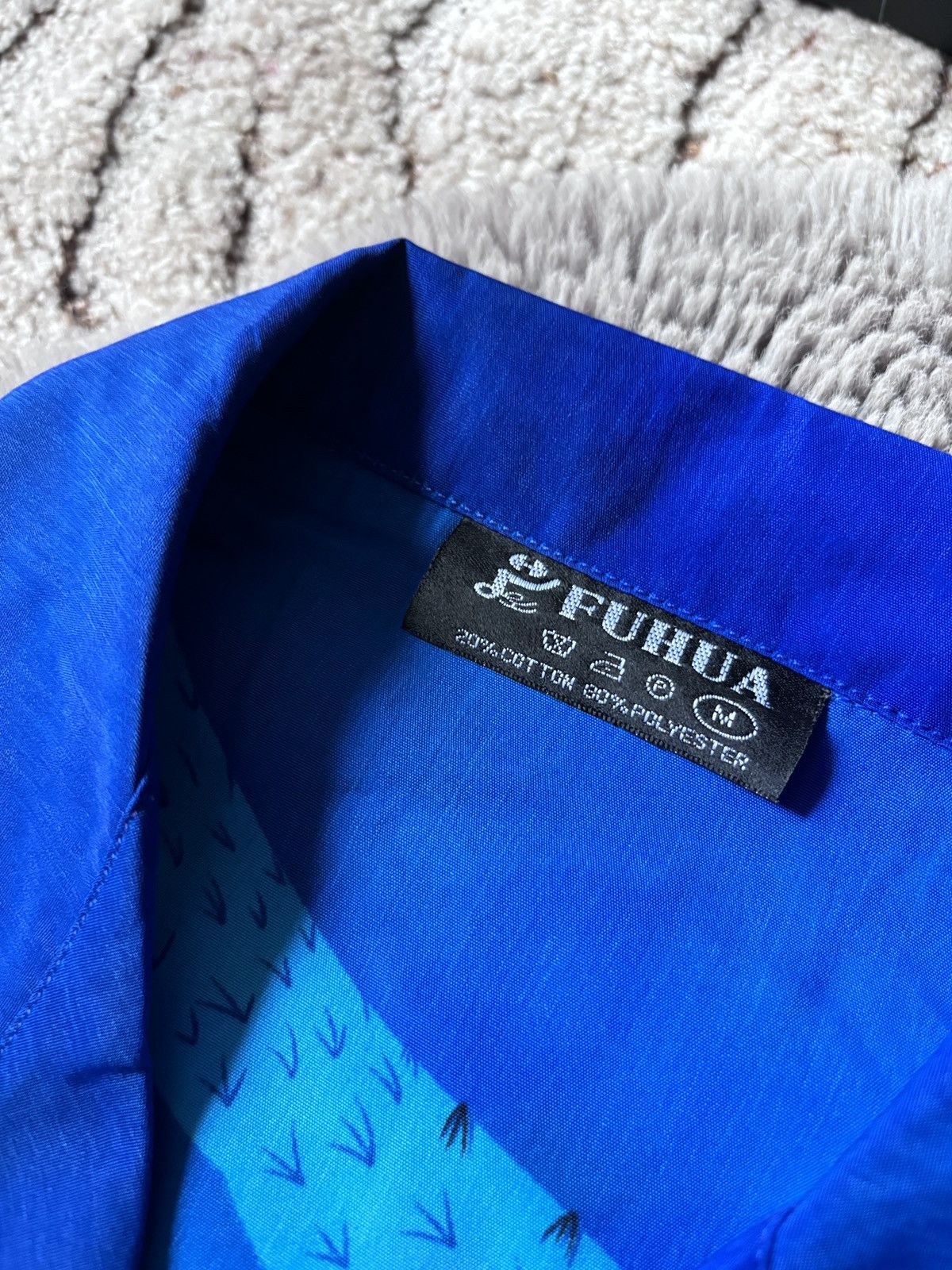 Japanese Brand × Vintage Fuhua Japanese Dragon Blue short sleeve shirt Size US M / EU 48-50 / 2 - 7 Thumbnail