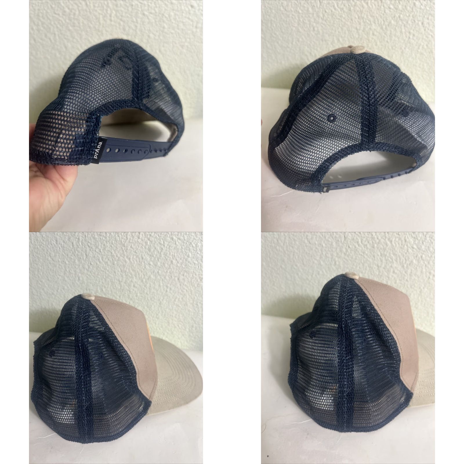 Prana prAna Hat Men’s Trucker Beige & Blue Snap Back Lower Pines Series Outdoor Multicolor One Size Mens Size ONE SIZE - 8 Thumbnail