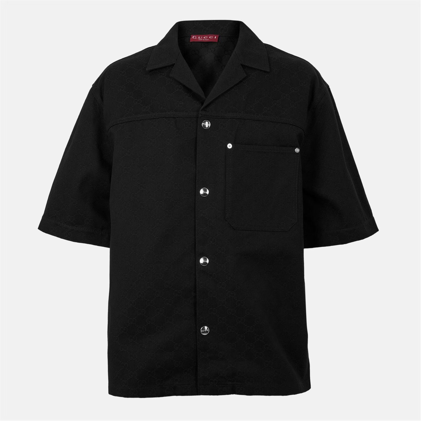 Gucci o1g2r1mq0426 GG Denim Short-Sleeved Shirt in Black Size US XL / EU 56 / 4 - 1 Thumbnail