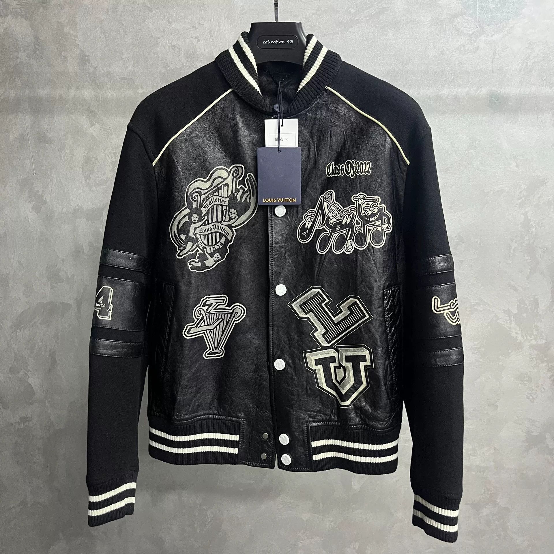 Louis Vuitton Louis Vuitton Black Logo Striped Baseball Jacket Size US S / EU 44-46 / 1 - 1 Thumbnail