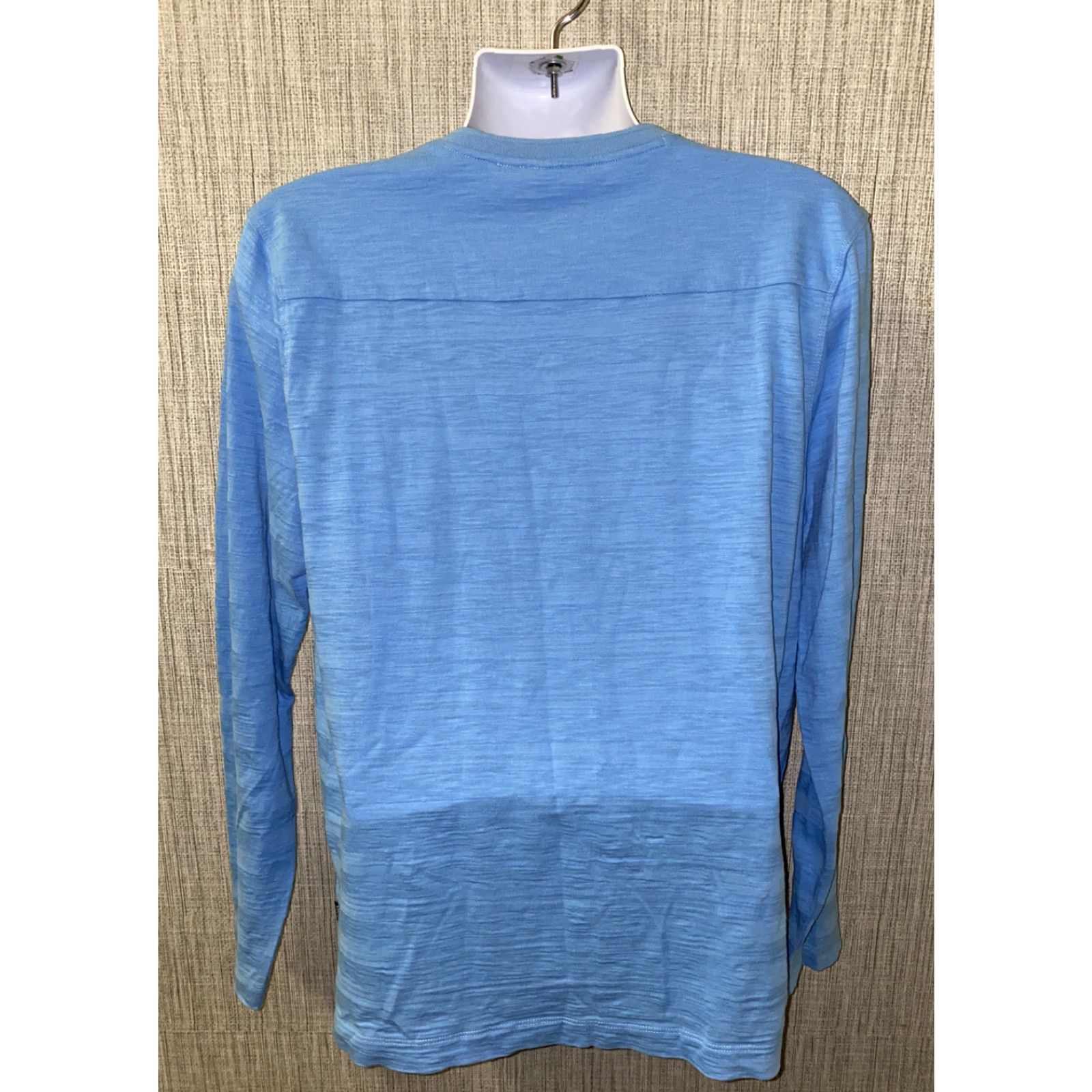 Hugo Boss Hugo Boss Men T-Shirt Long Sleeve V-Neck Cotton Blue Large 23 In Armpit Size US L / EU 52-54 / 3 - 4 Thumbnail