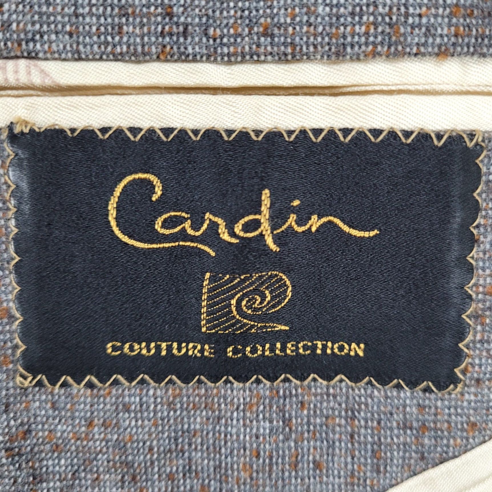 Pierre Cardin VTG Cardin Grey Brown Couture Collection Blazer Sport Coat 2 Button Notch USA 41 Mens Jacket Size 42R - 3 Thumbnail
