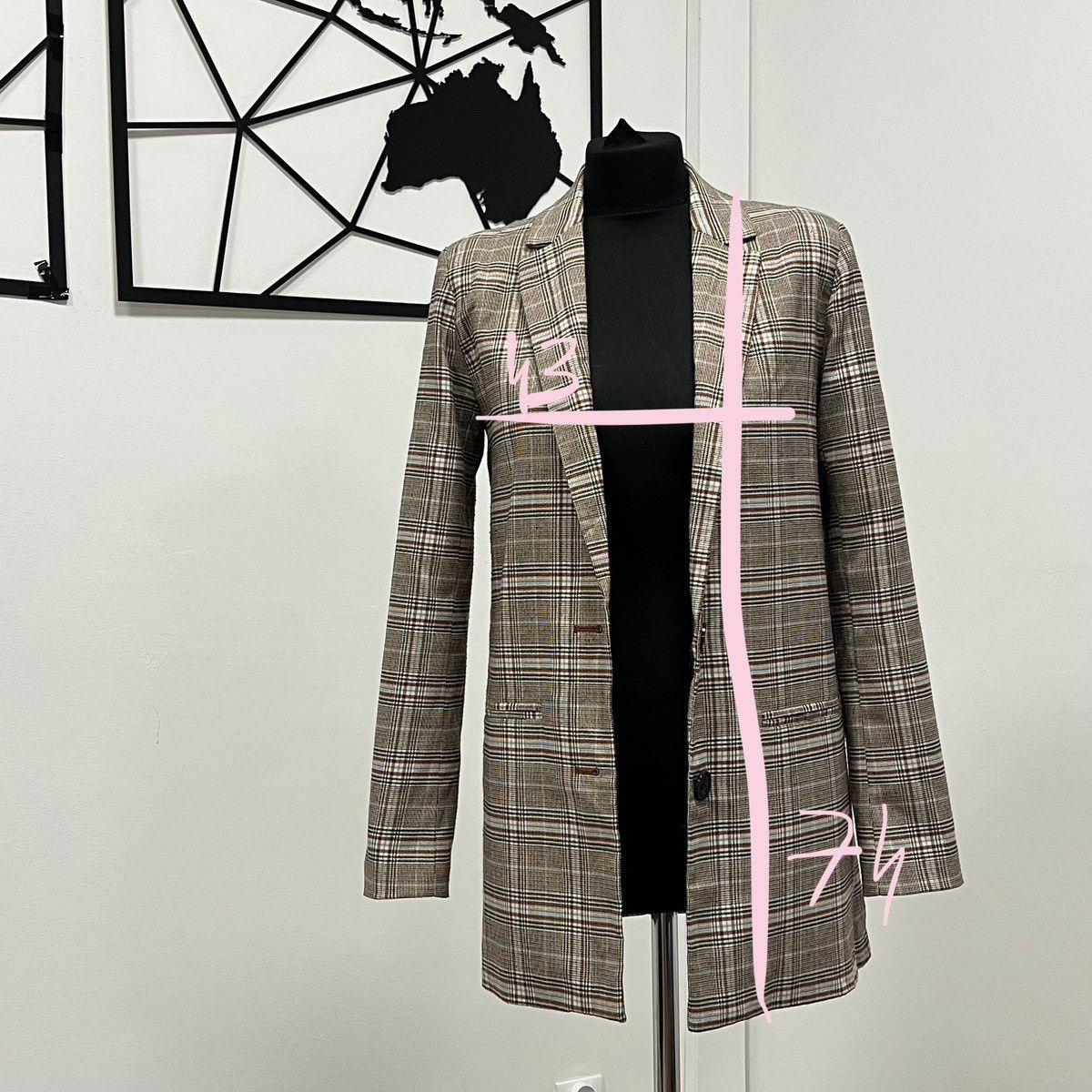Other ICHI Tan and white plaid blazer with a relaxed fit Size XS / US 0-2 / IT 36-38 - 11 Thumbnail