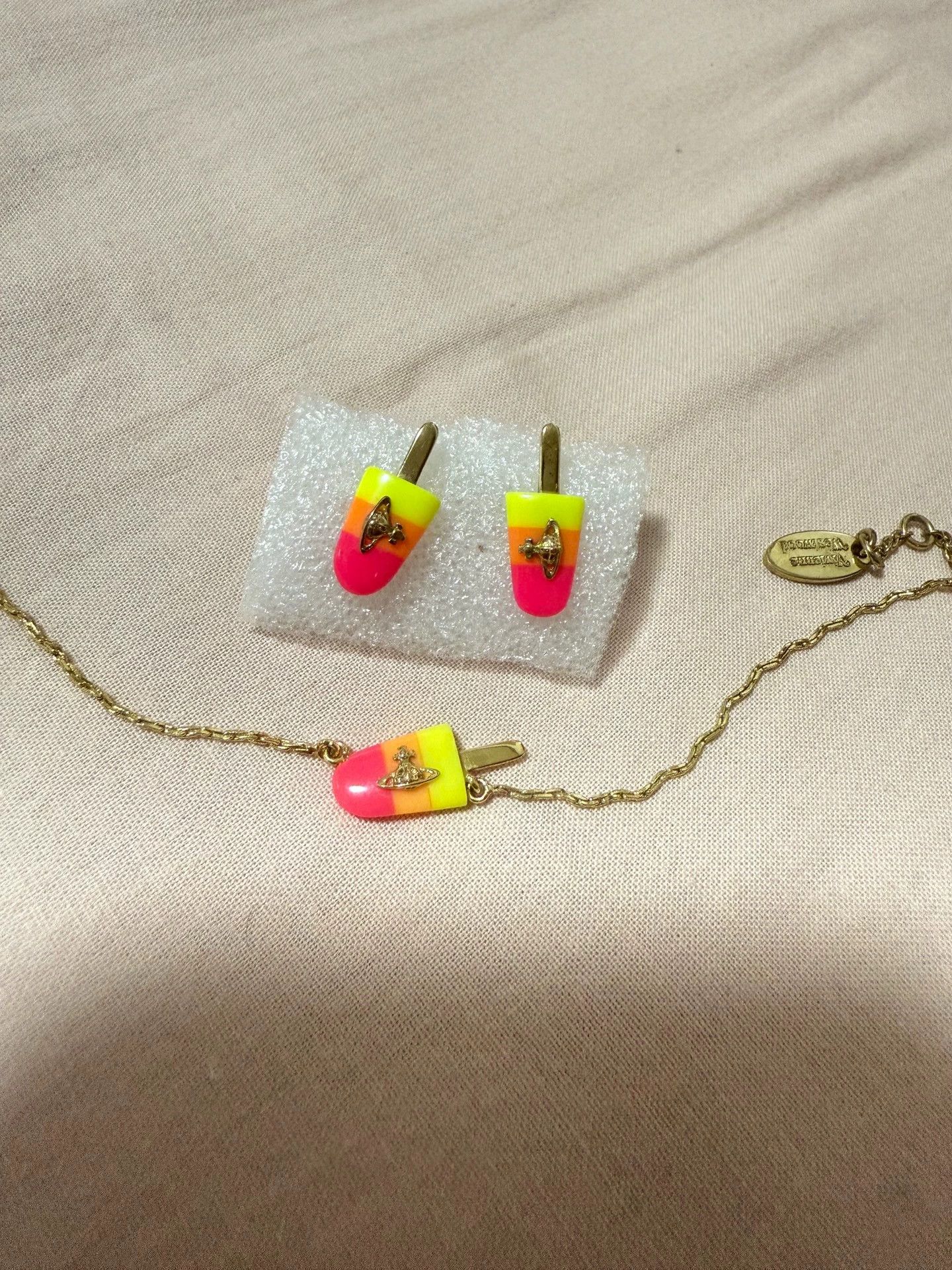 Vintage vintage ice cream bracelet and earrings set Size ONE SIZE - 1 Thumbnail