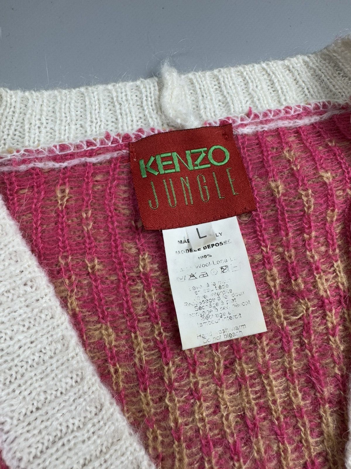 Kenzo Kenzo Jungle Vintage Wool Cardigan Size L Size L / US 10 / IT 46 - 4 Thumbnail