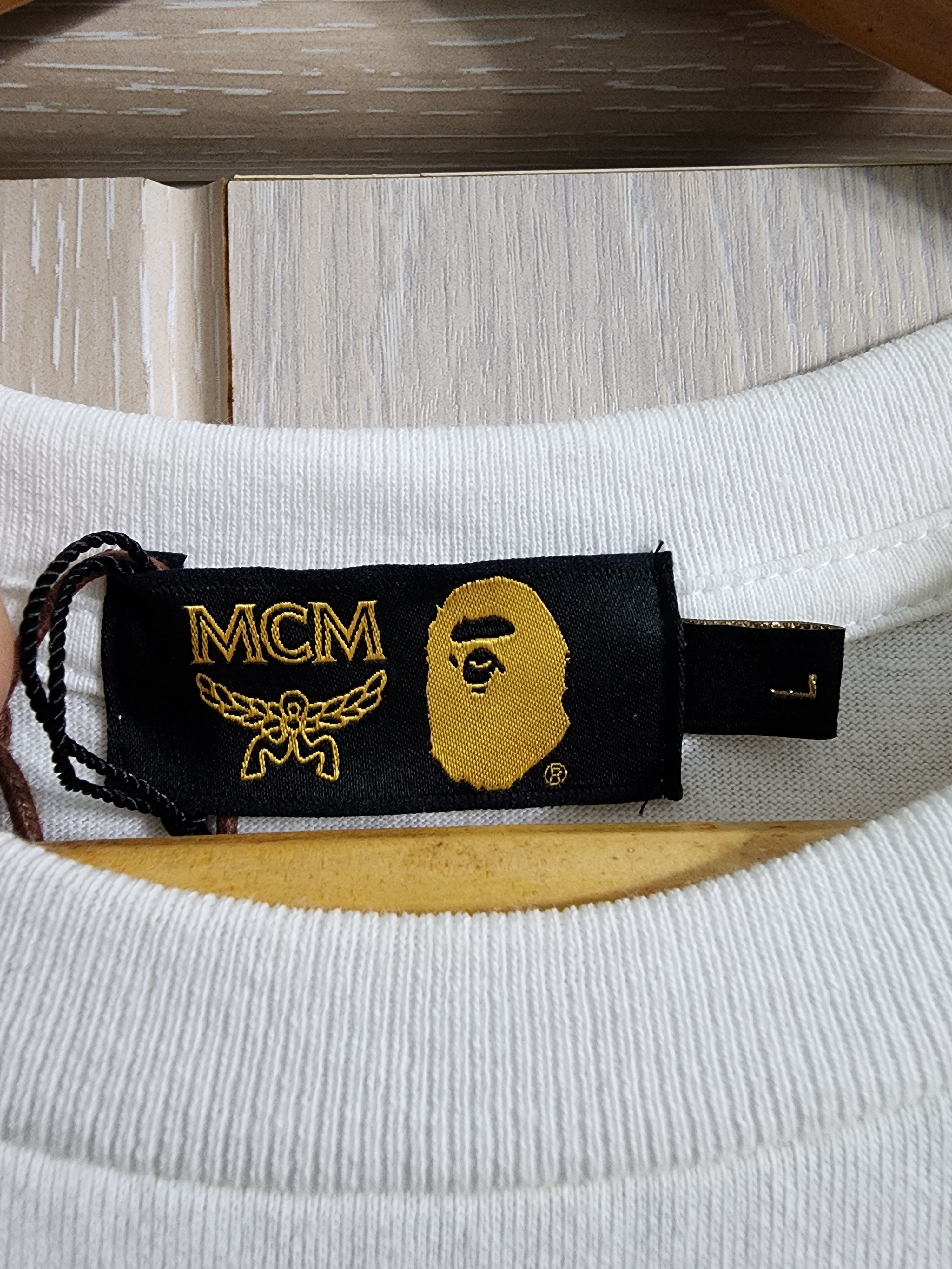 Bape × MCM BAPE x MCM Rhinestone College T-Shirt Size US L / EU 52-54 / 3 - 5 Thumbnail