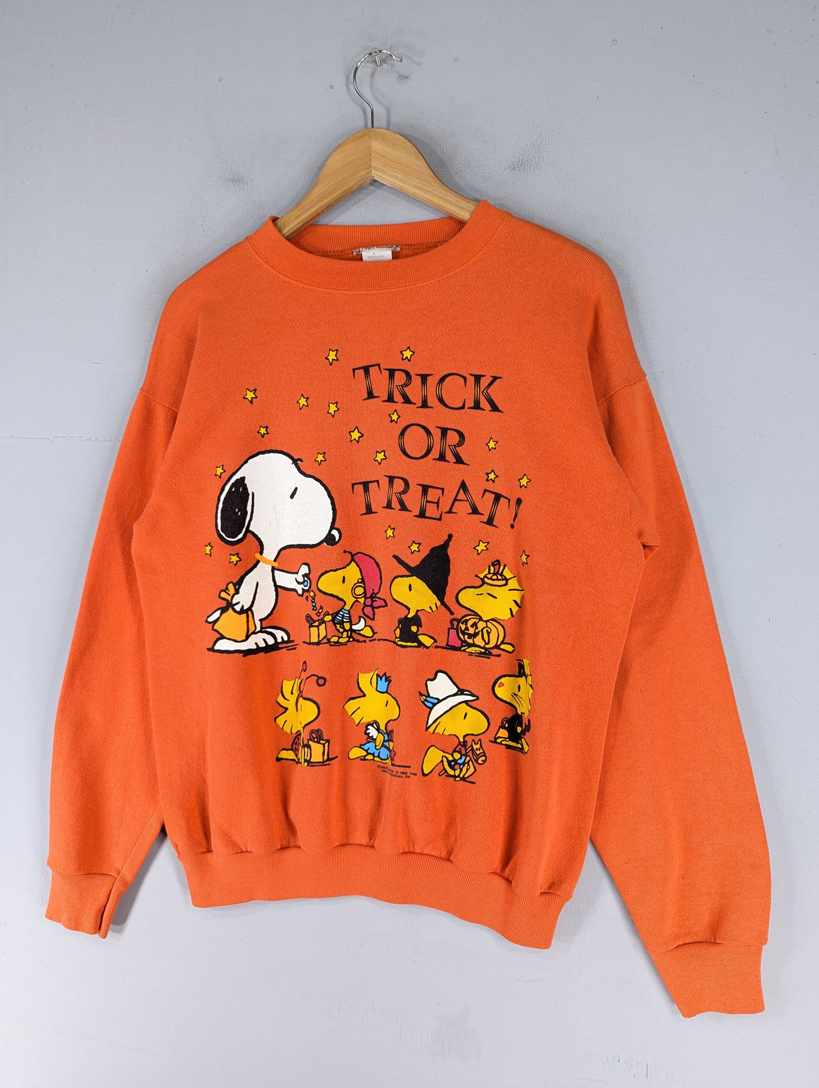 Cartoon Network Vintage 80s Peanuts Characters Orange Sweatshirt Size US M / EU 48-50 / 2 - 2 Thumbnail