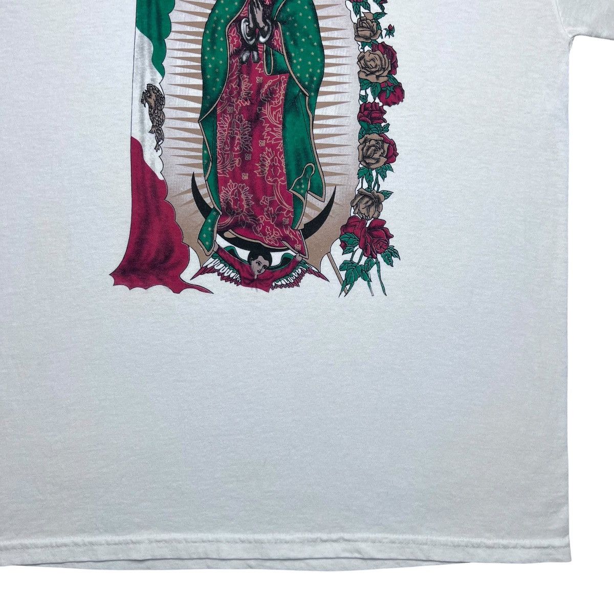 Jerzees Vintage 2000s Virgen De Guadalupe Virgin Mary Graphic Tee Size US L / EU 52-54 / 3 - 6 Thumbnail