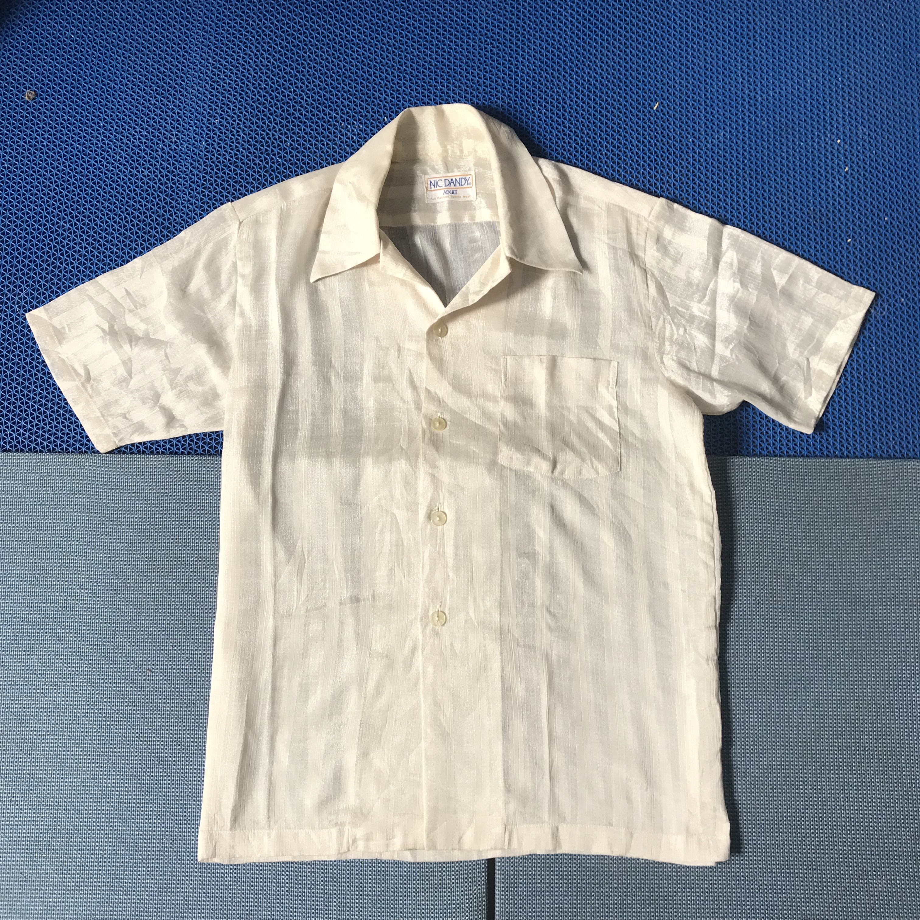 Vintage Nic Dandy shirt sheer top transparent Open Colar