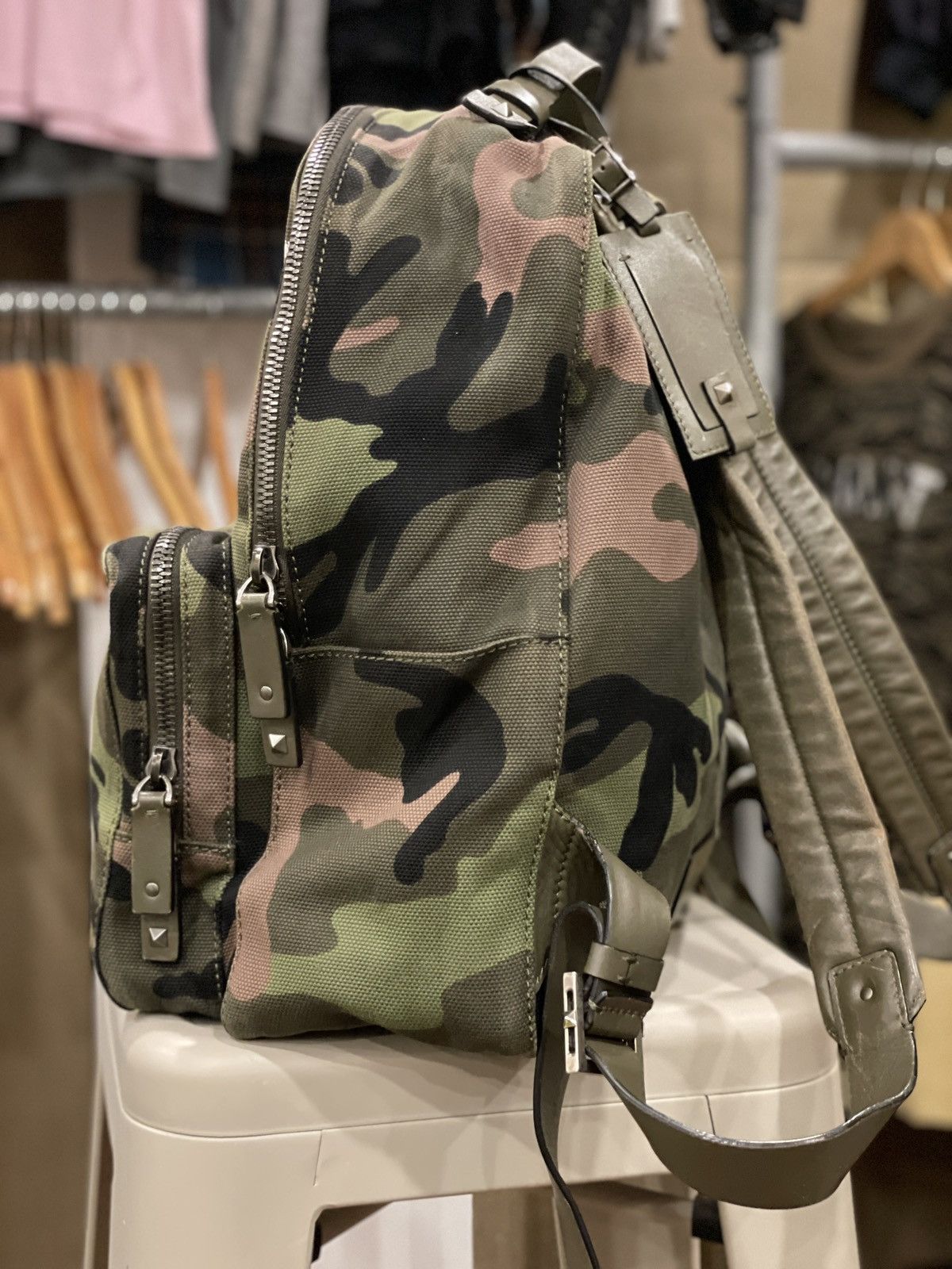 Valentino Mariposa Printed Camouflage Backpack Size ONE SIZE - 4 Thumbnail