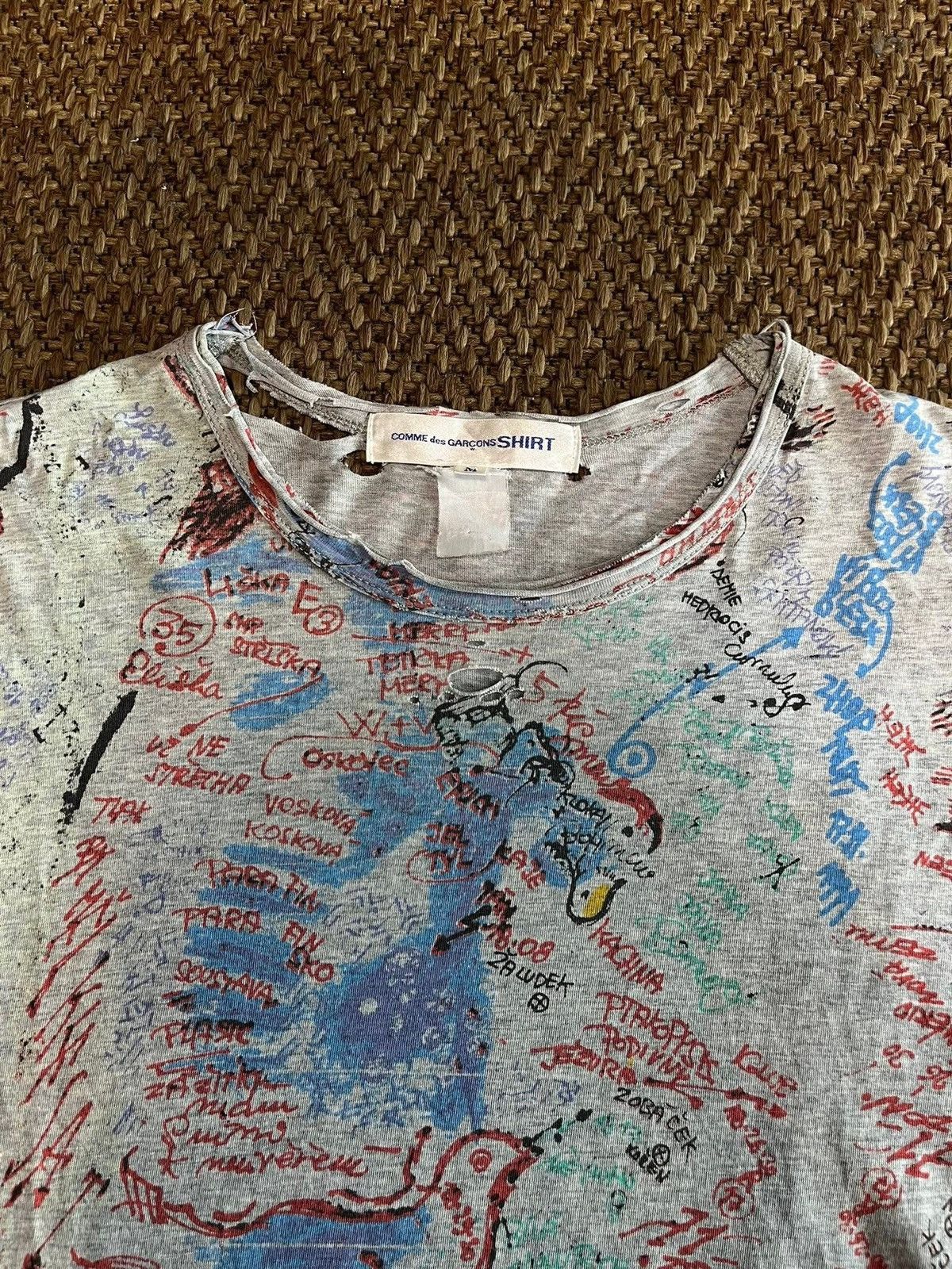 Comme des Garcons × Comme des Garcons SHIRT 2000s comme des garcons SHIRT Overprint tshirt Size US M / EU 48-50 / 2 - 3 Thumbnail