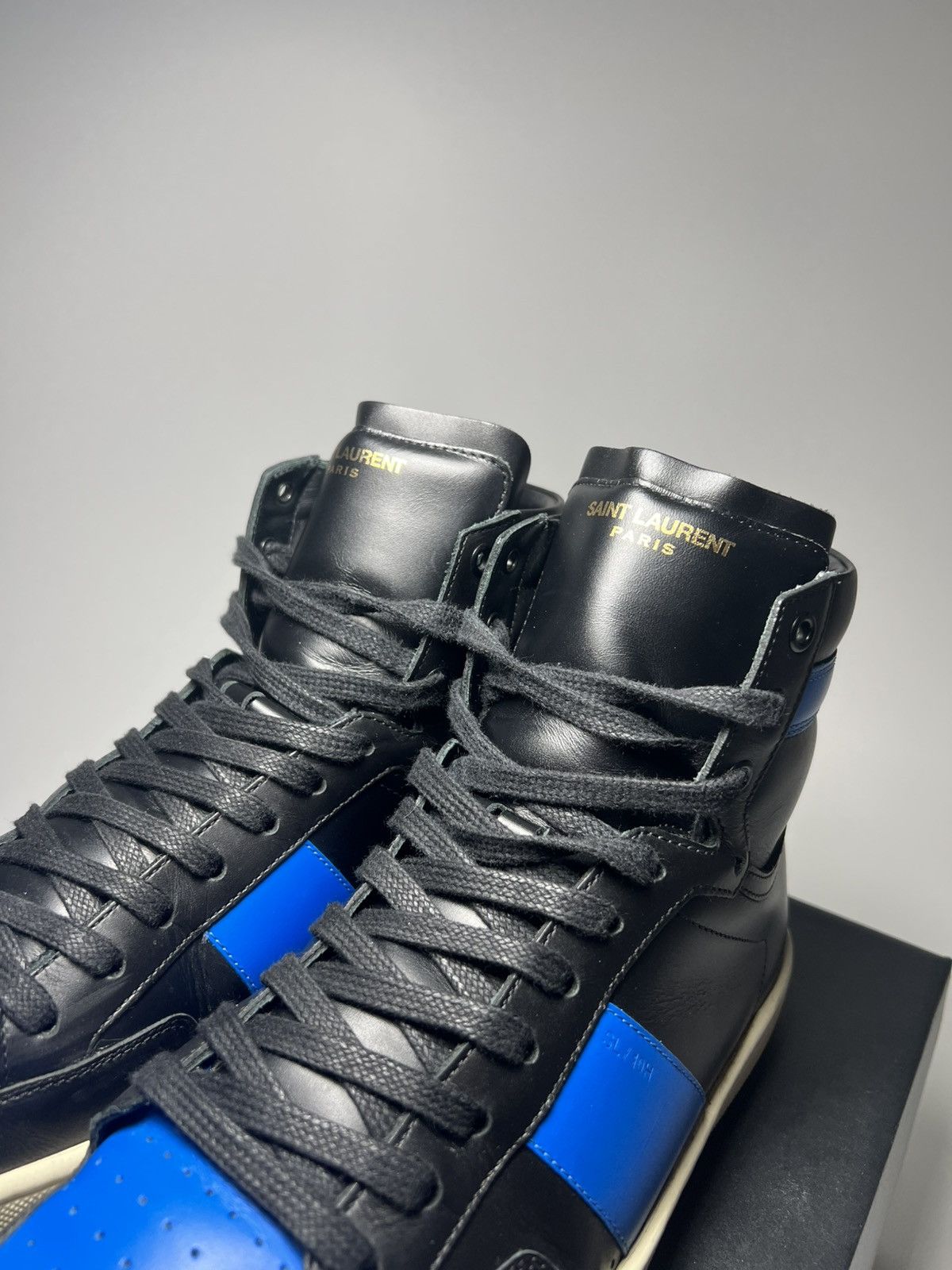 Saint Laurent Paris Signature Court Classic SL/10H Royal Leather High Top Size US 7 / EU 40 - 6 Thumbnail