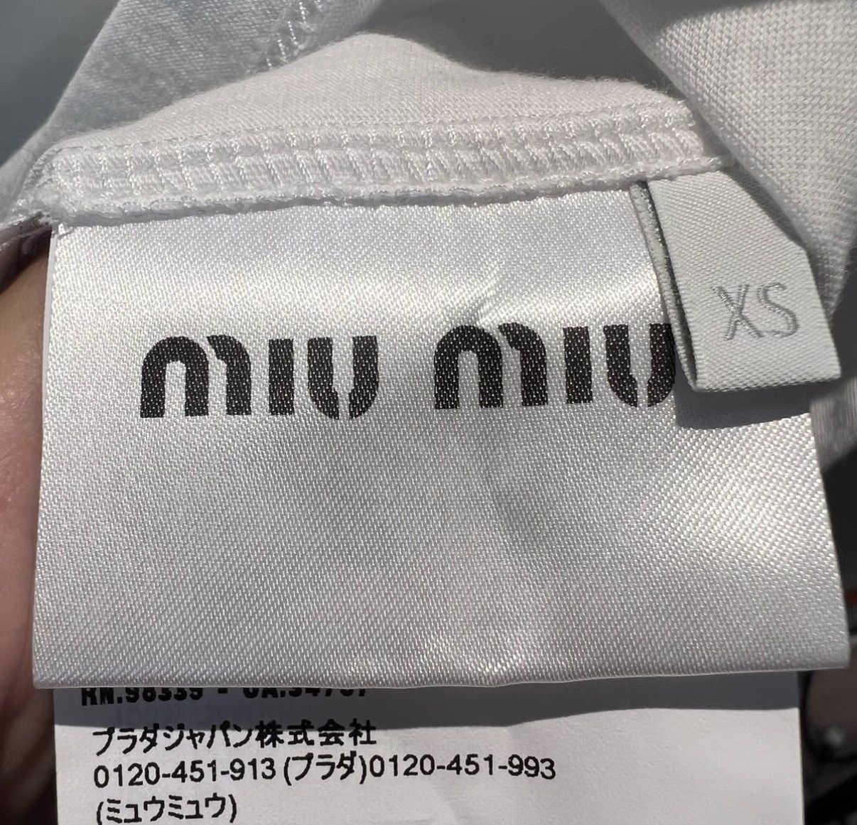 Miu Miu Miu Miu New White Chest Logo Long Sleeve Top Size US XS / EU 42 / 0 - 5 Thumbnail