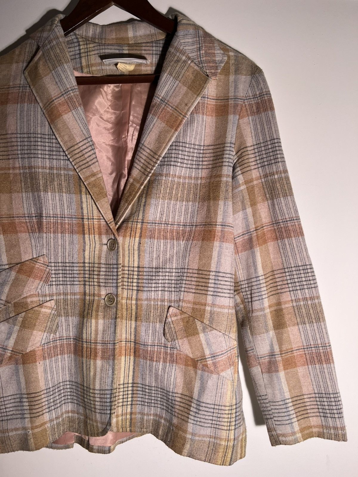 Vintage 60's 70's VTG Vintage Bobbie Brooks Plaid Retro Indie Blazer Size M / US 6-8 / IT 42-44 - 7 Thumbnail